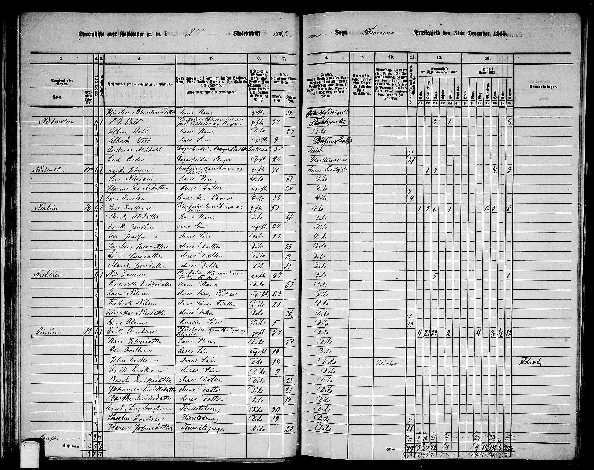 RA, 1865 census for Børsa, 1865, p. 33