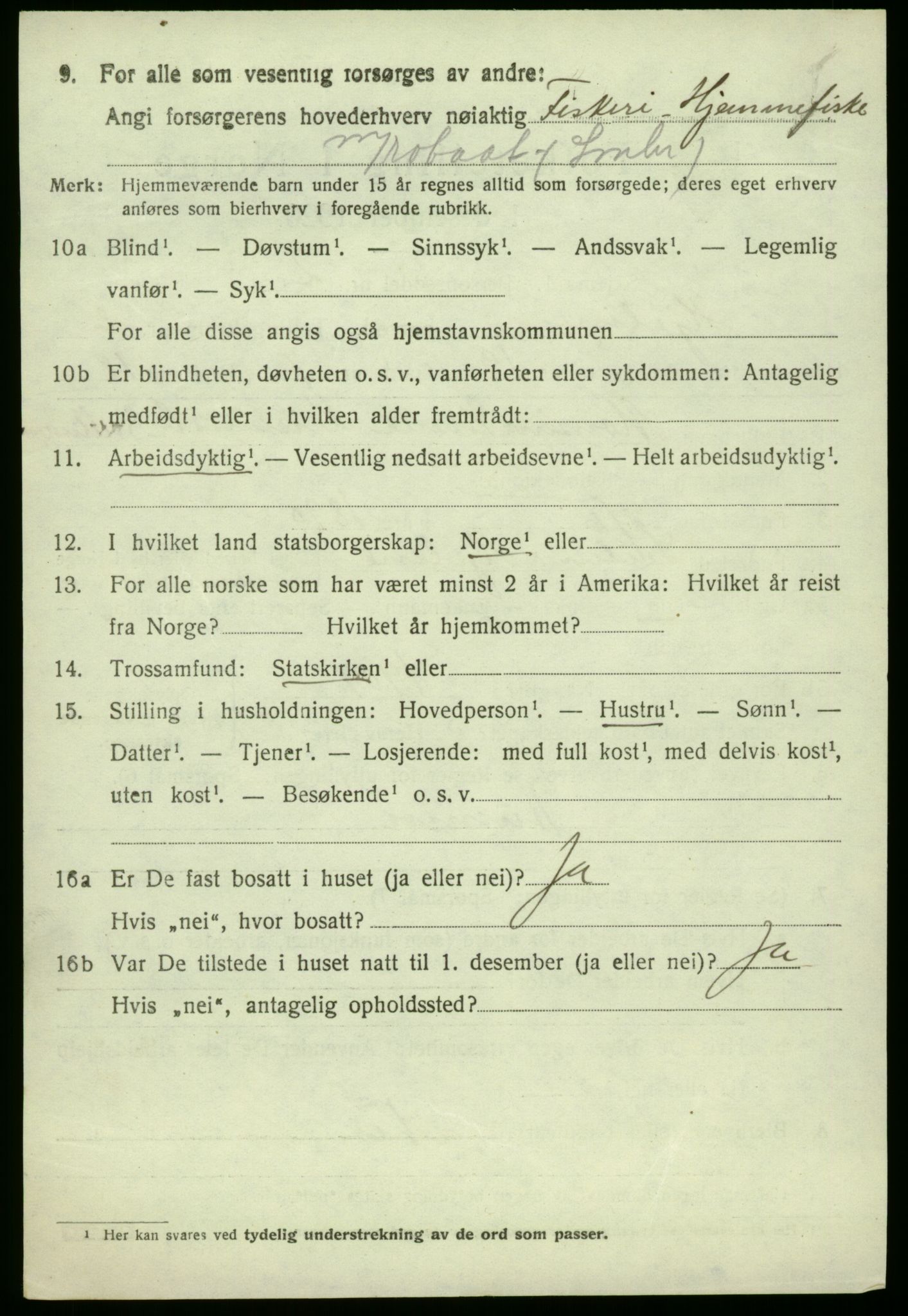 SAB, 1920 census for Hjelme, 1920, p. 1307