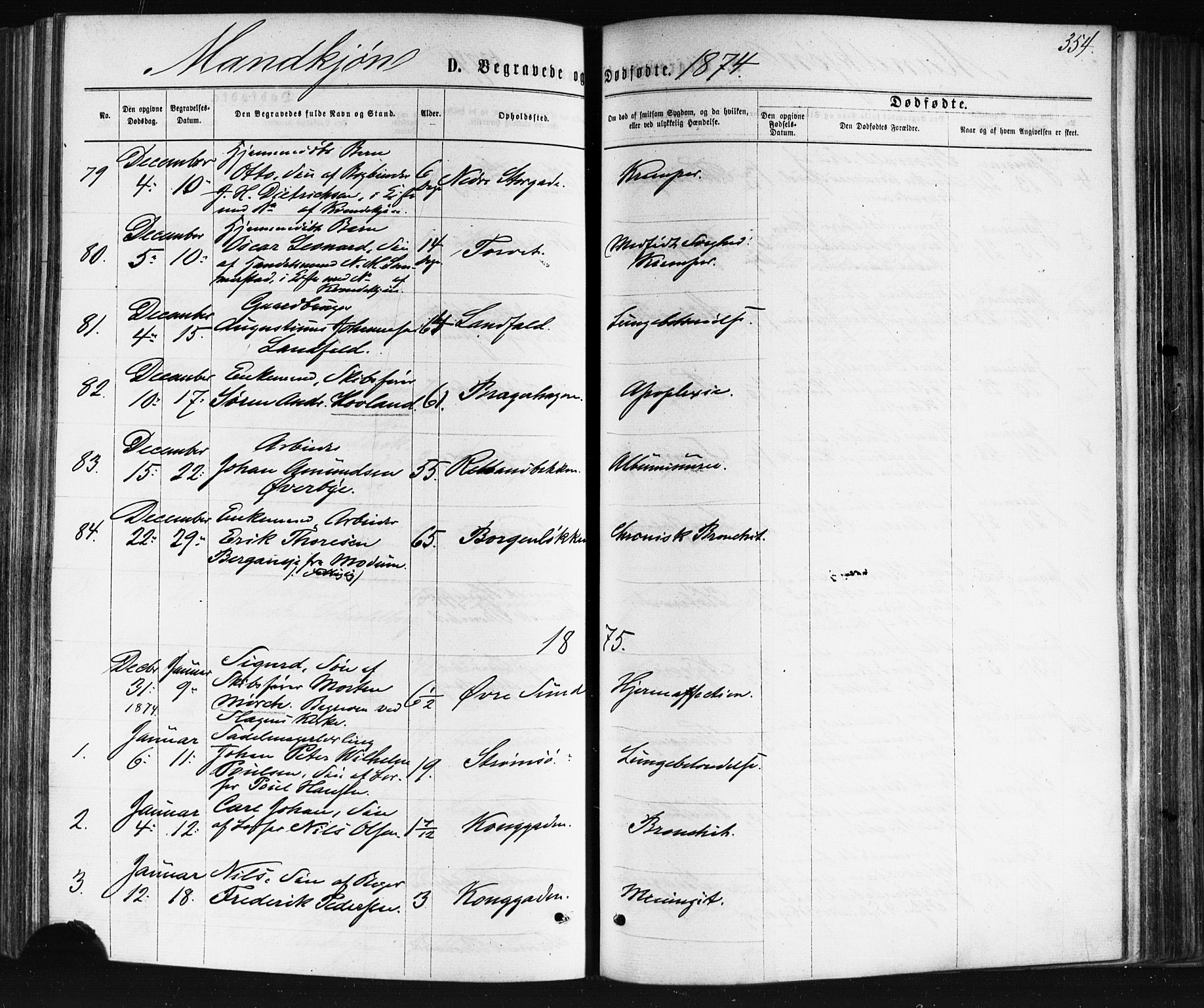 Bragernes kirkebøker, SAKO/A-6/F/Fb/L0004: Parish register (official) no. II 4, 1869-1875, p. 354