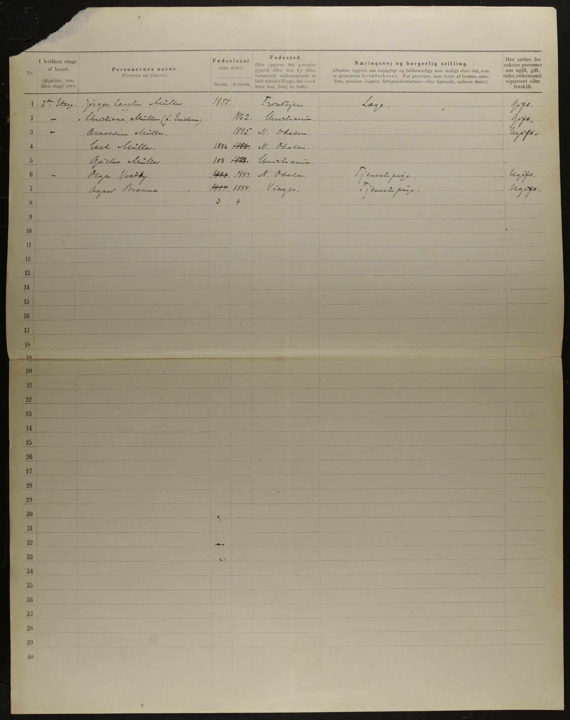 OBA, Municipal Census 1901 for Kristiania, 1901, p. 13334