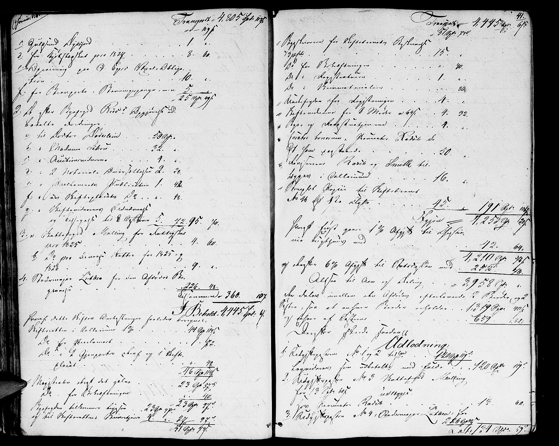 Oslo skifterett, AV/SAO-A-10383/H/Hd/Hda/L0001a: Skifteutlodningsprotokoll, 1827-1839, p. 40b-41a