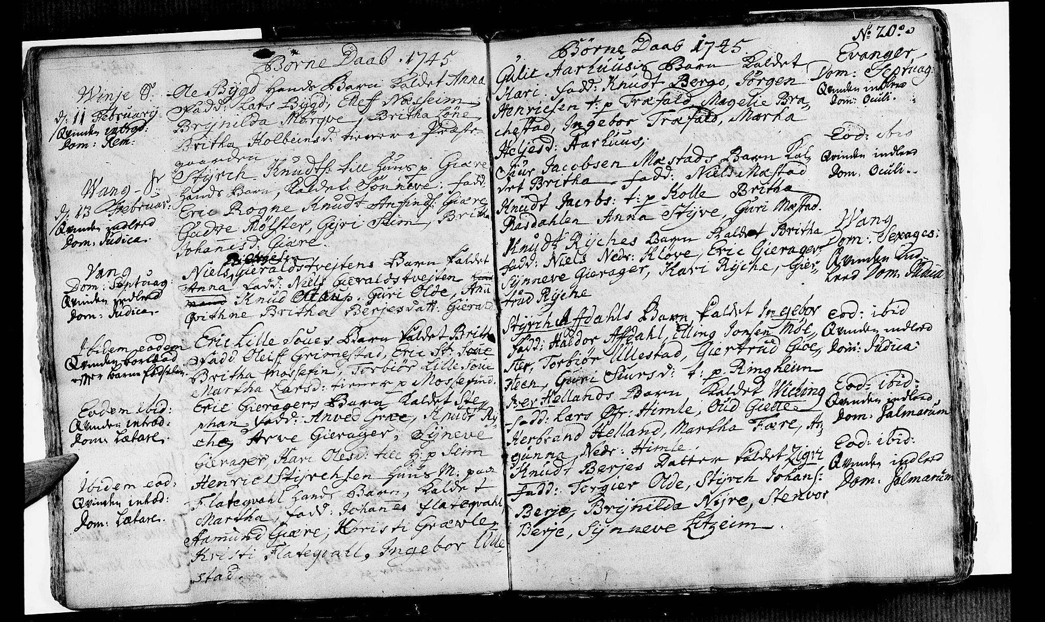 Voss sokneprestembete, AV/SAB-A-79001/H/Haa: Parish register (official) no. A 6, 1744-1752, p. 20