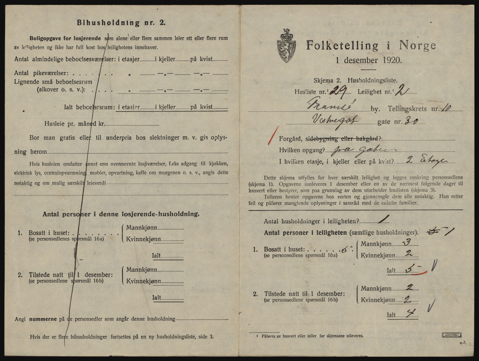 SATØ, 1920 census for Tromsø, 1920, p. 5287