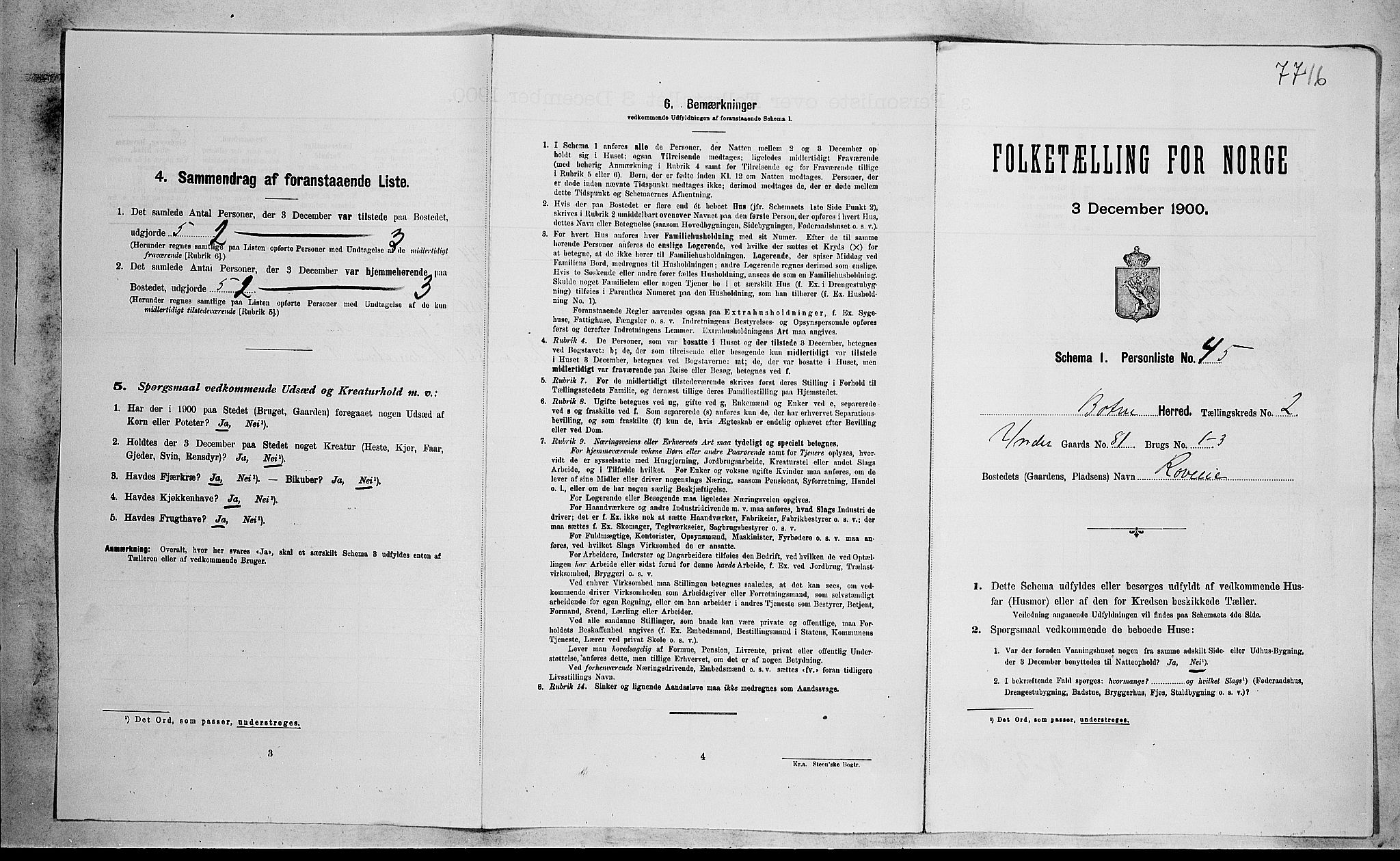 RA, 1900 census for Botne, 1900, p. 241