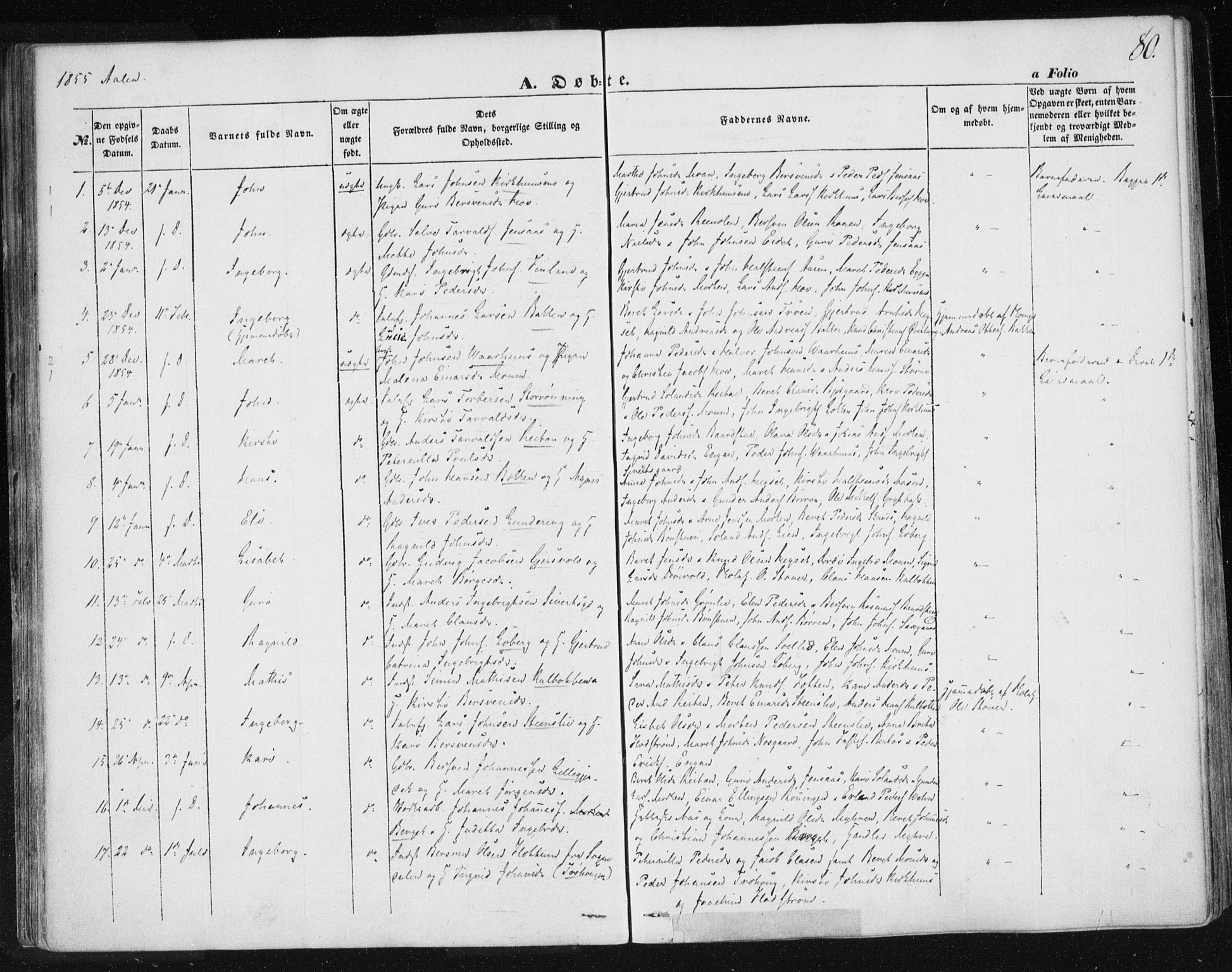 Ministerialprotokoller, klokkerbøker og fødselsregistre - Sør-Trøndelag, SAT/A-1456/685/L0965: Parish register (official) no. 685A06 /3, 1846-1859, p. 80