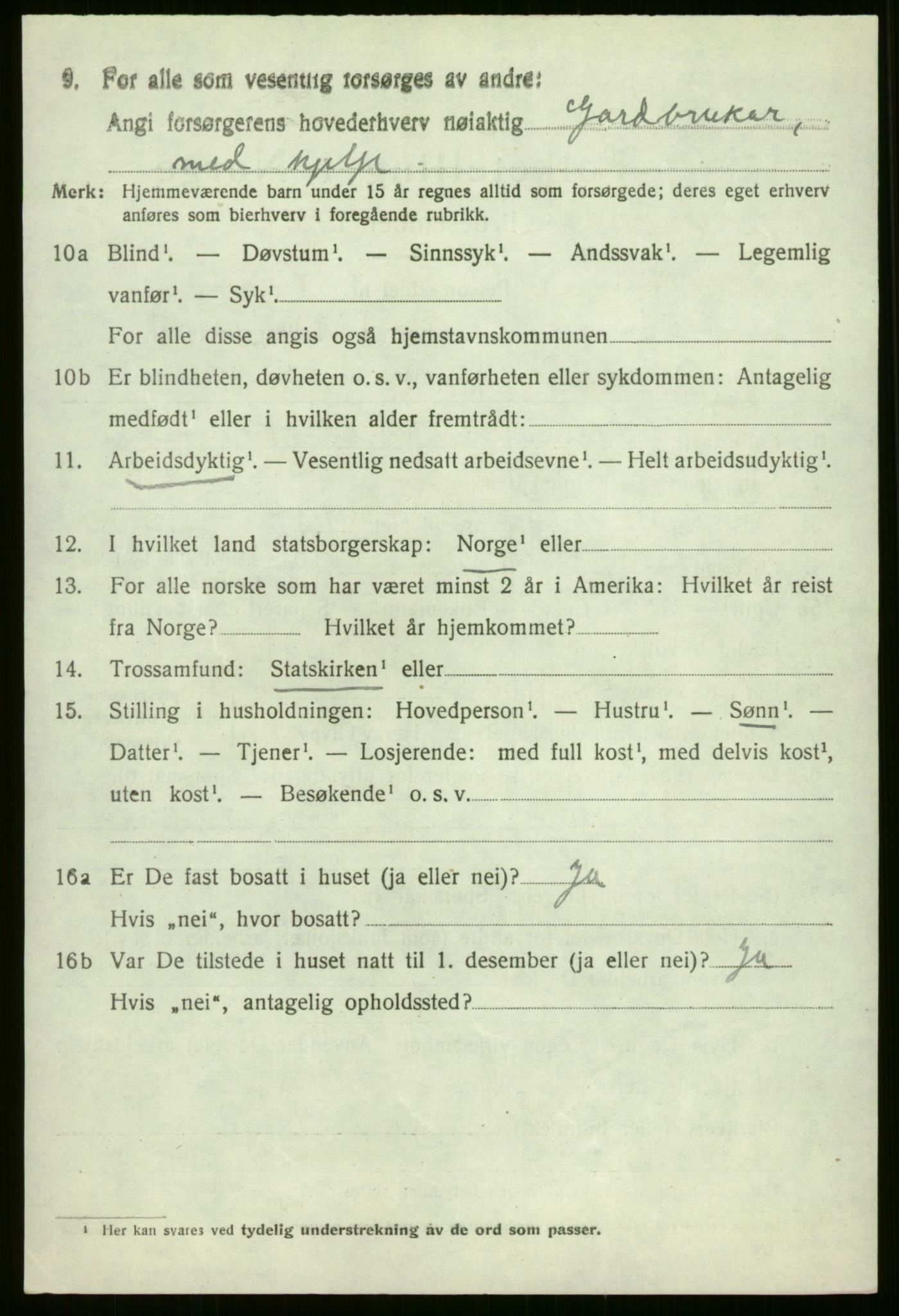 SAB, 1920 census for Evanger, 1920, p. 2470