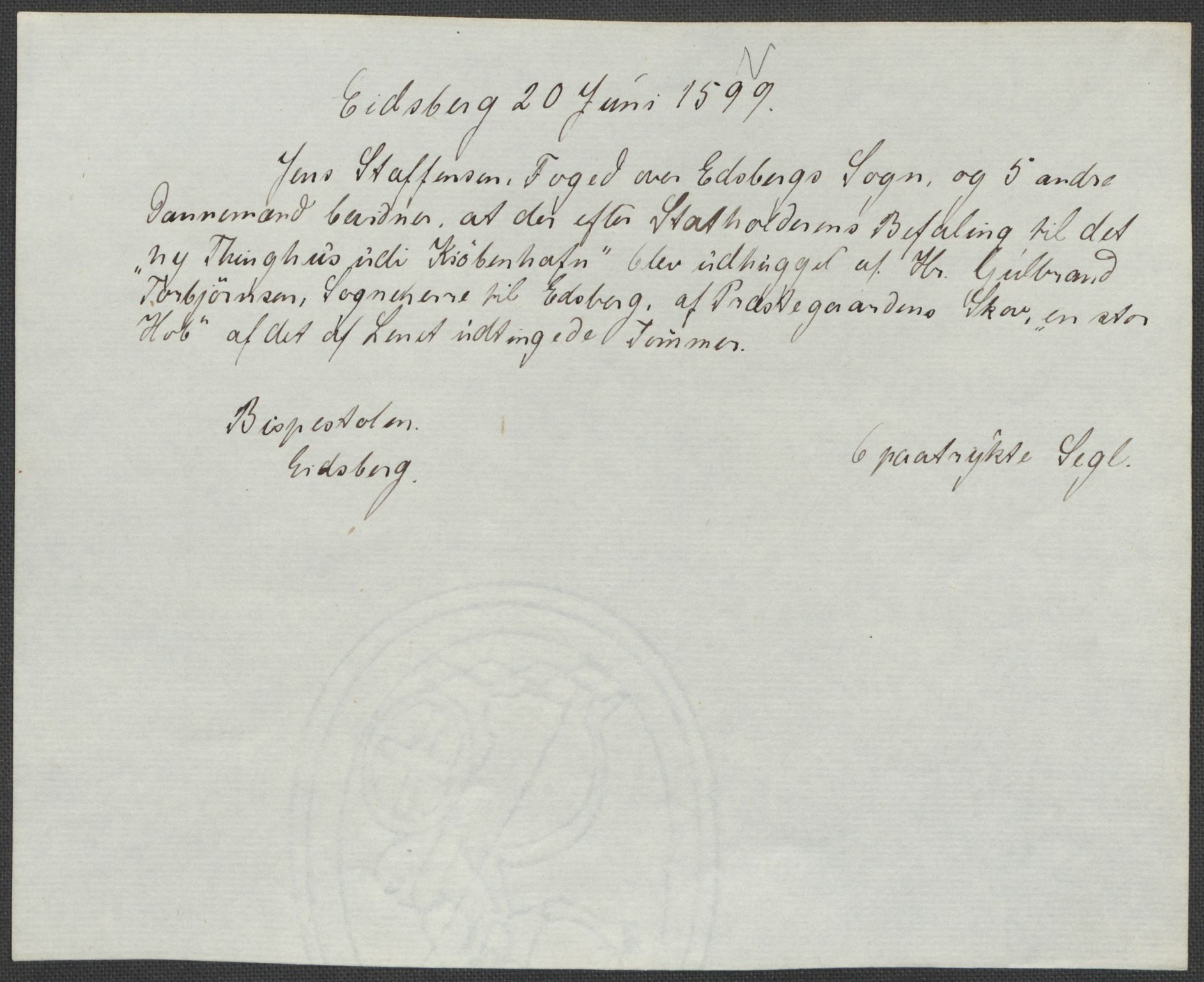 Riksarkivets diplomsamling, AV/RA-EA-5965/F15/L0004: Prestearkiv - Østfold, 1577-1709, p. 94