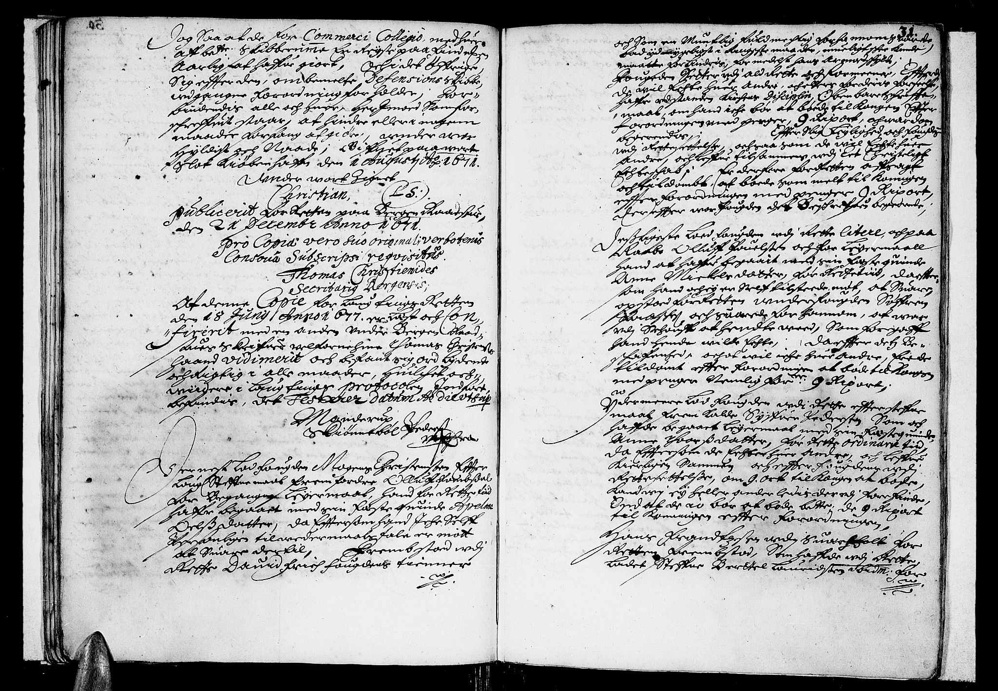 Finnmark sorenskriveri, AV/SATØ-S-0053/F/Fa/L0015: Justisprotokoller, 1677-1678, p. 30b-31a