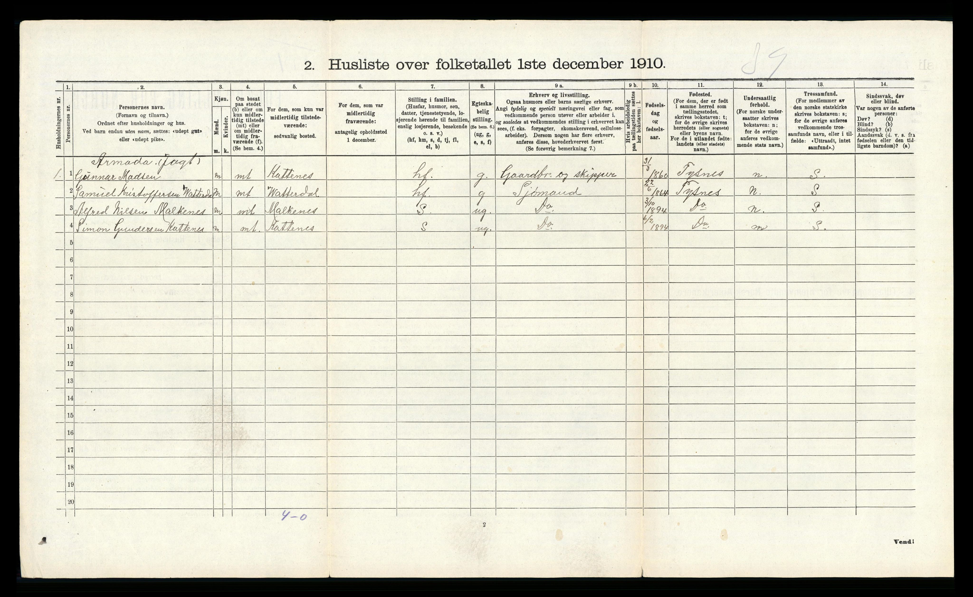 RA, 1910 census for Herdla, 1910, p. 247