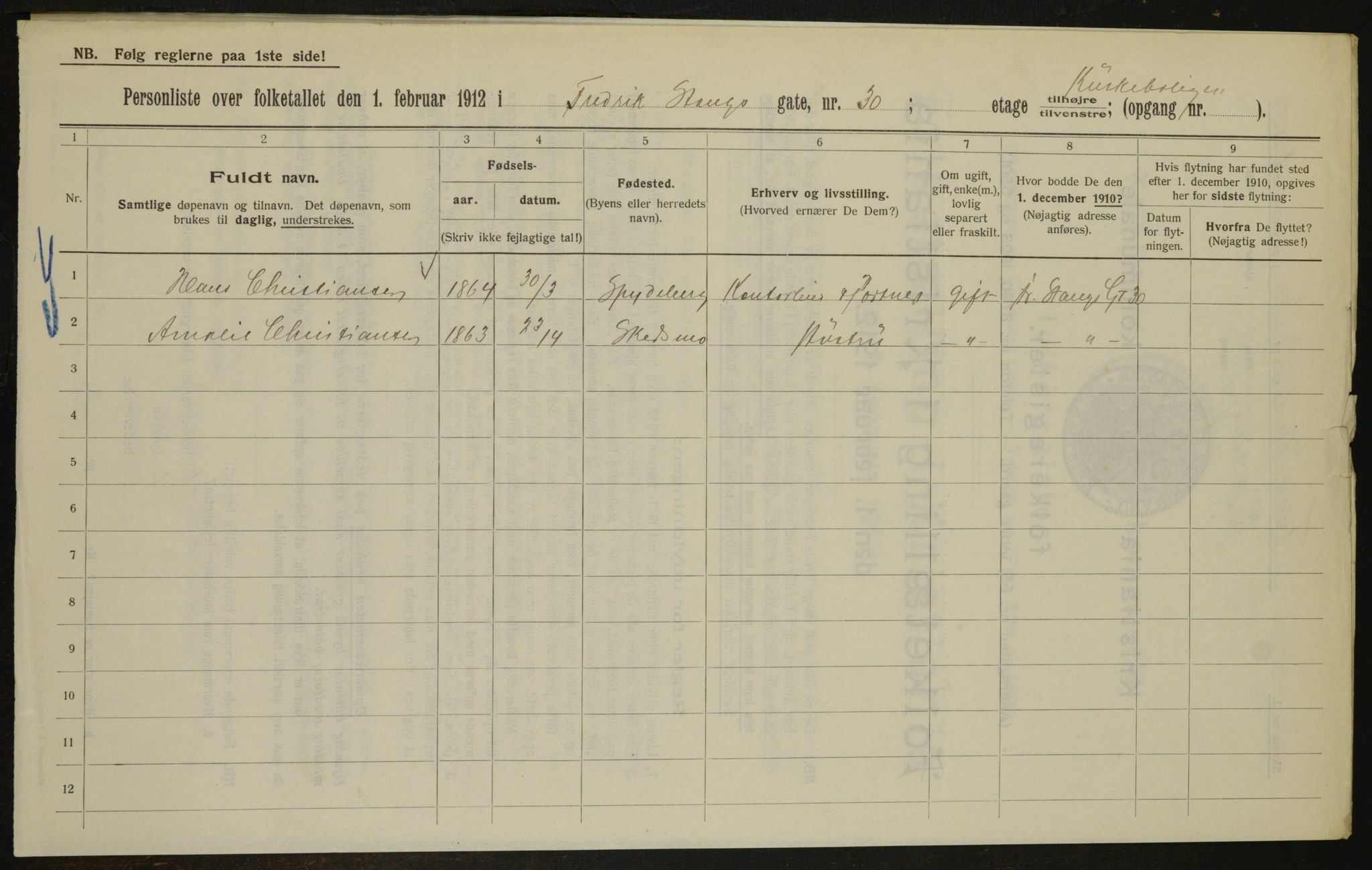 OBA, Municipal Census 1912 for Kristiania, 1912, p. 26671