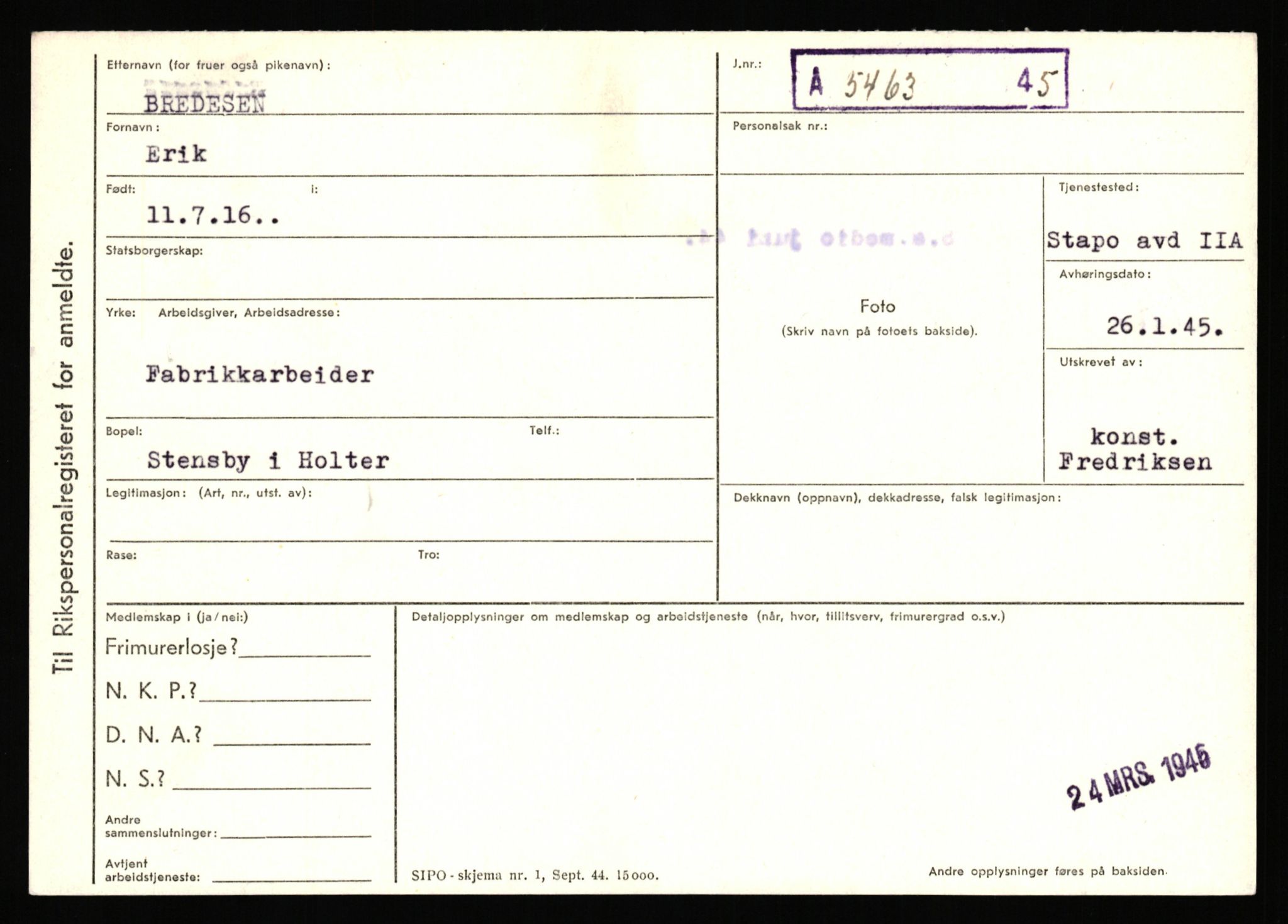 Statspolitiet - Hovedkontoret / Osloavdelingen, AV/RA-S-1329/C/Ca/L0003: Brechan - Eichinger	, 1943-1945, p. 46