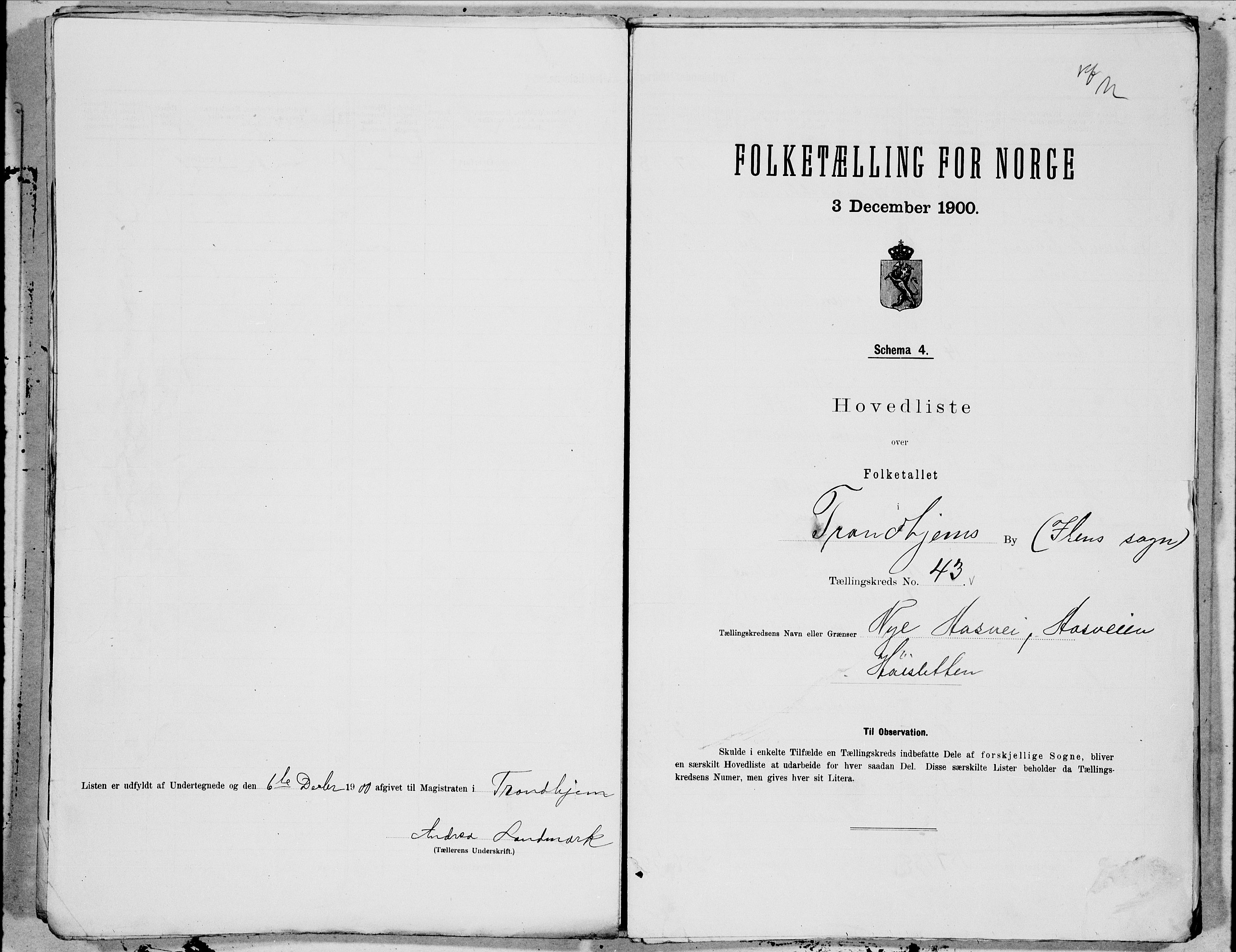 SAT, 1900 census for Trondheim, 1900, p. 85