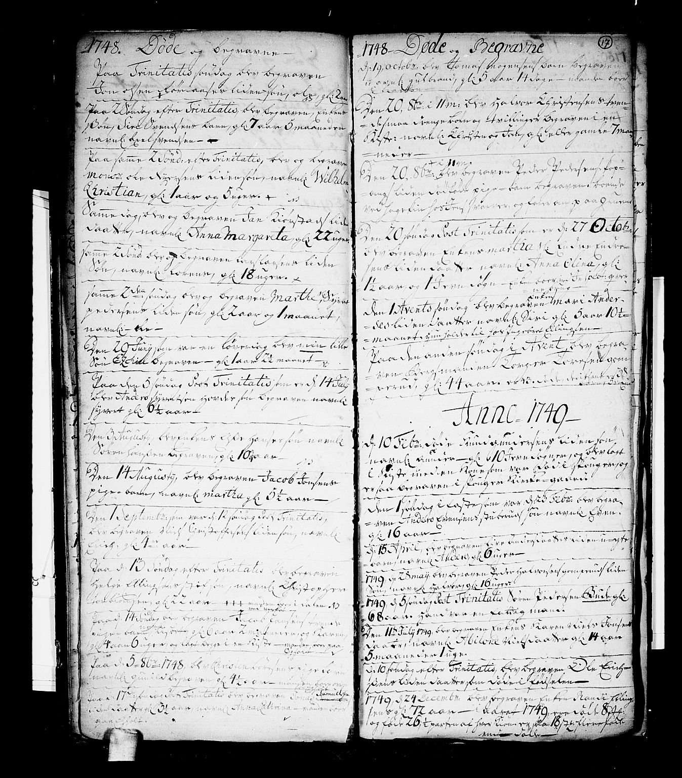 Skoger kirkebøker, AV/SAKO-A-59/G/Gb/L0001: Parish register (copy) no. II 1, 1748-1753, p. 17