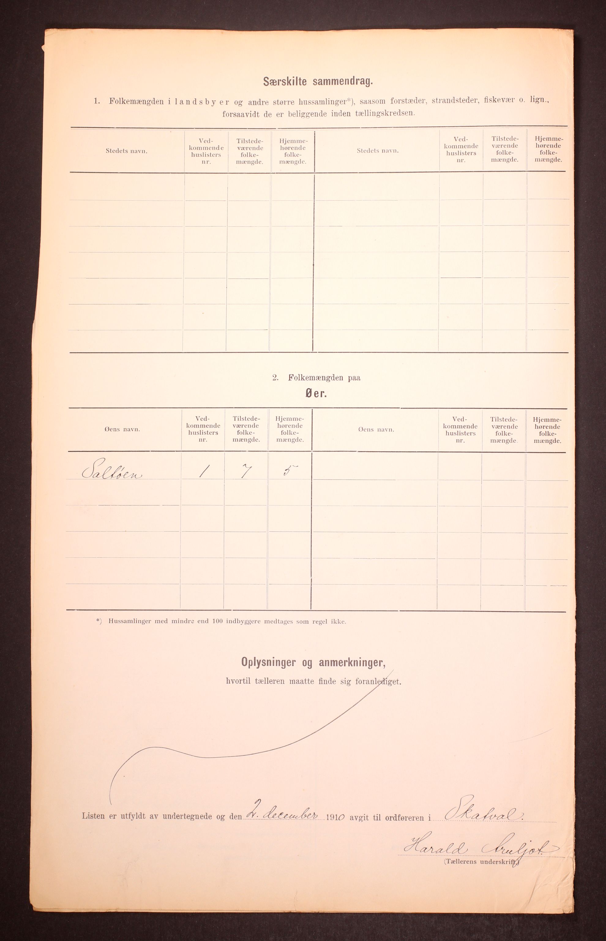 RA, 1910 census for Skatval, 1910, p. 6