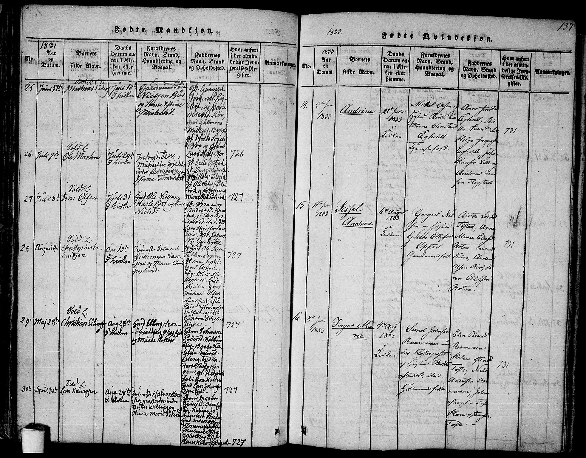 Rygge prestekontor Kirkebøker, SAO/A-10084b/F/Fa/L0003: Parish register (official) no. 3, 1814-1836, p. 136-137