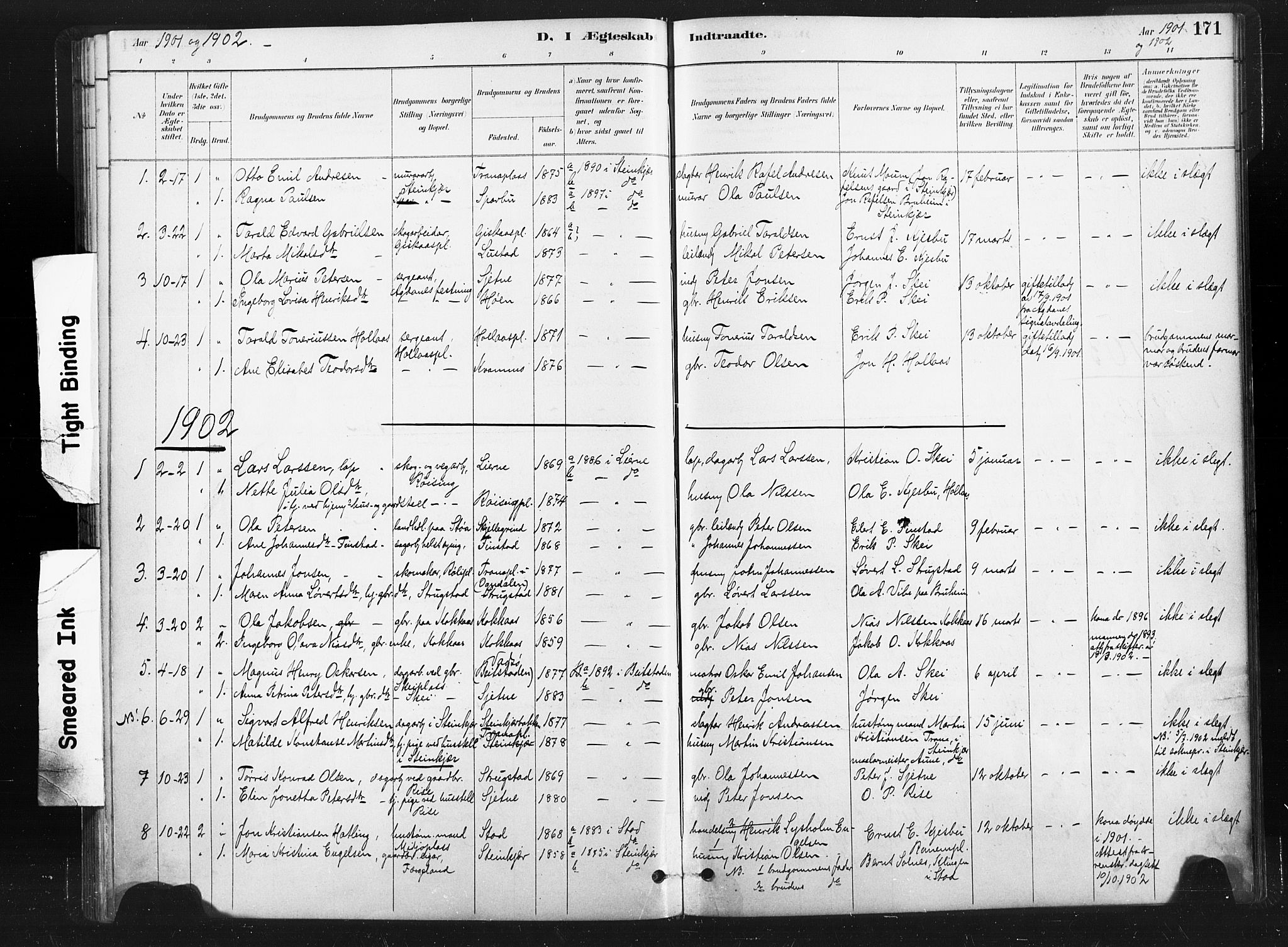 Ministerialprotokoller, klokkerbøker og fødselsregistre - Nord-Trøndelag, AV/SAT-A-1458/736/L0361: Parish register (official) no. 736A01, 1884-1906, p. 171