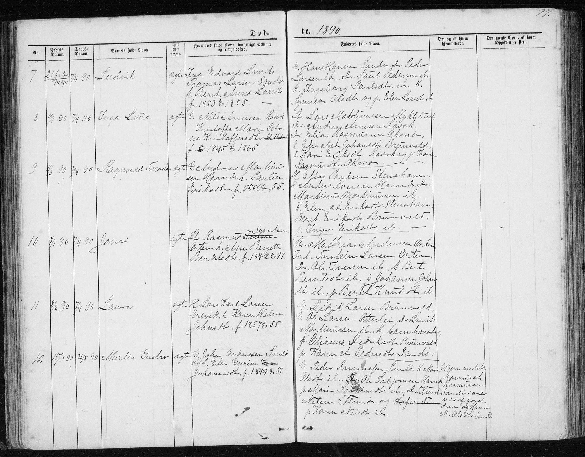 Ministerialprotokoller, klokkerbøker og fødselsregistre - Møre og Romsdal, AV/SAT-A-1454/561/L0732: Parish register (copy) no. 561C02, 1867-1900, p. 97