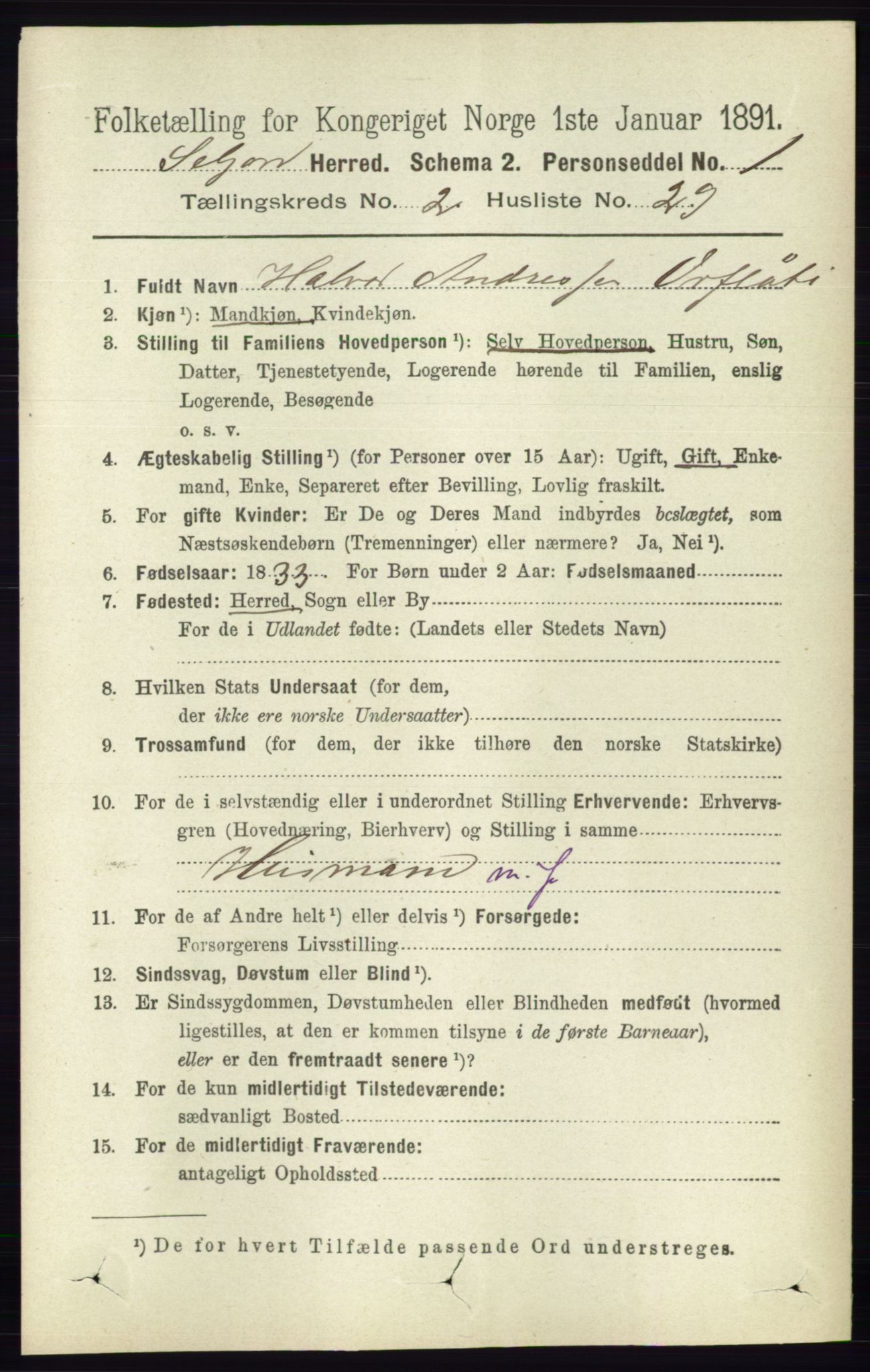 RA, 1891 census for 0828 Seljord, 1891, p. 723