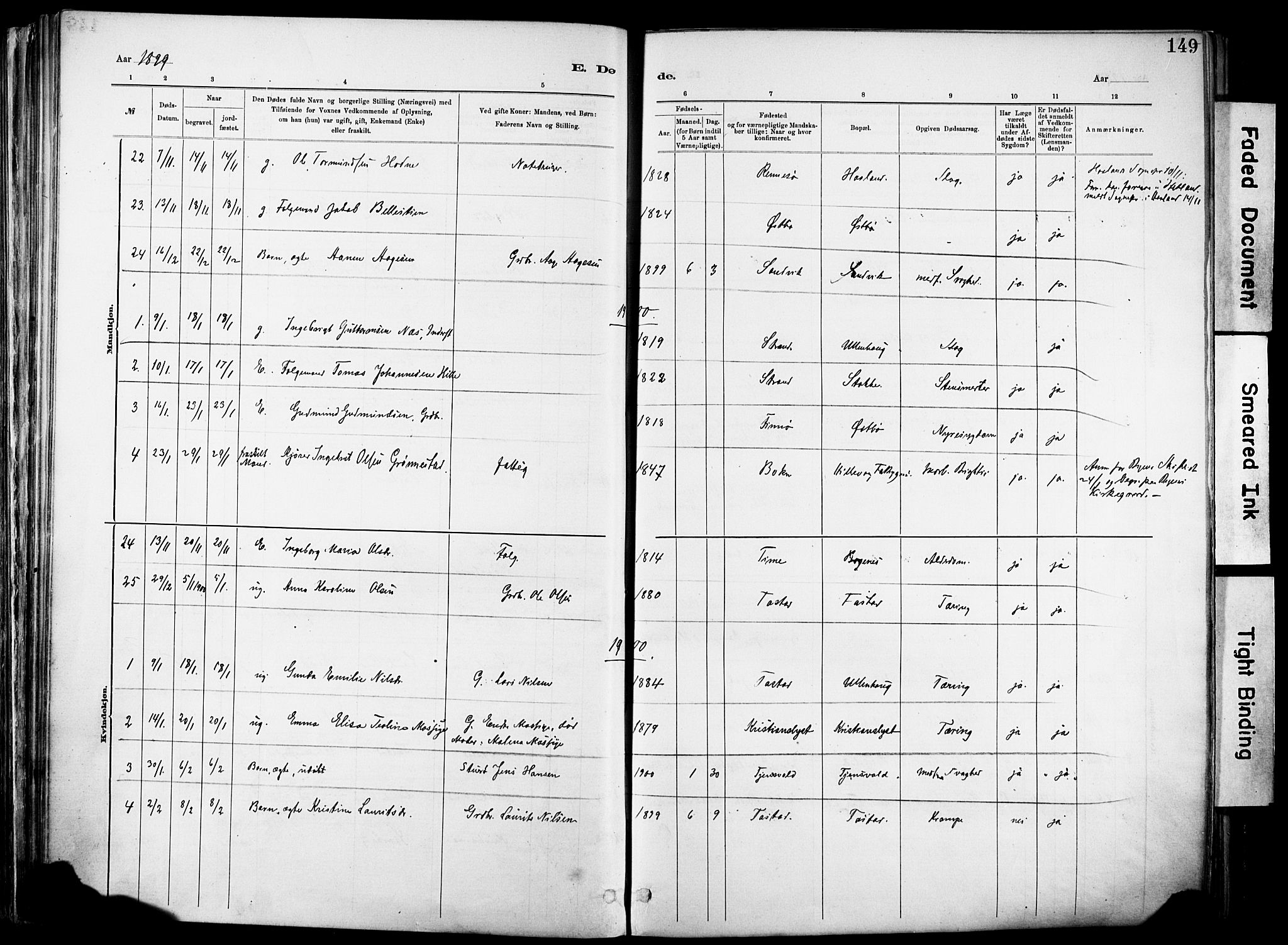 Hetland sokneprestkontor, SAST/A-101826/30/30BA/L0012: Parish register (official) no. A 12, 1882-1912, p. 149