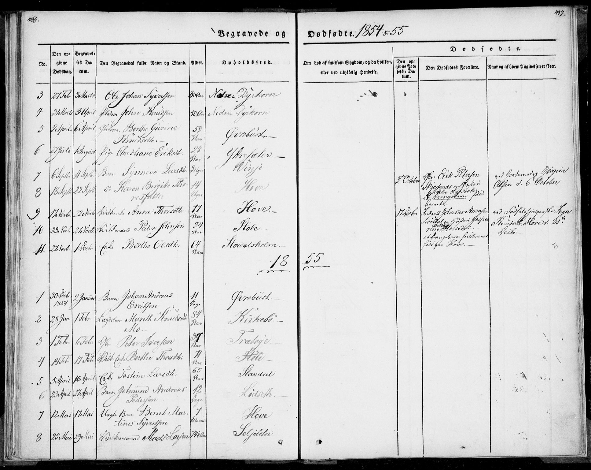 Ministerialprotokoller, klokkerbøker og fødselsregistre - Møre og Romsdal, SAT/A-1454/520/L0277: Parish register (official) no. 520A07, 1843-1861, p. 486-487