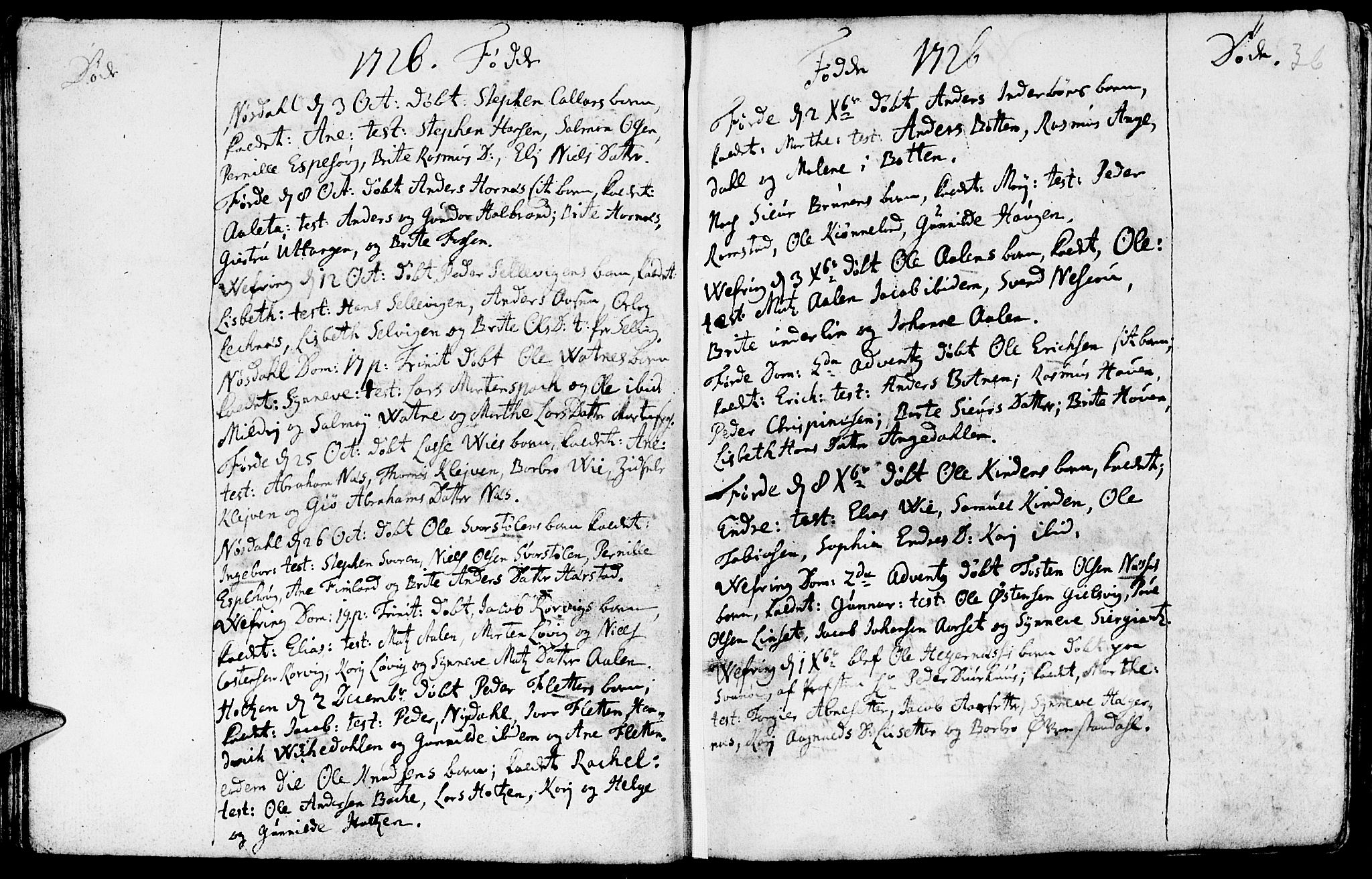 Førde sokneprestembete, SAB/A-79901/H/Haa/Haaa/L0001: Parish register (official) no. A 1, 1720-1727, p. 36