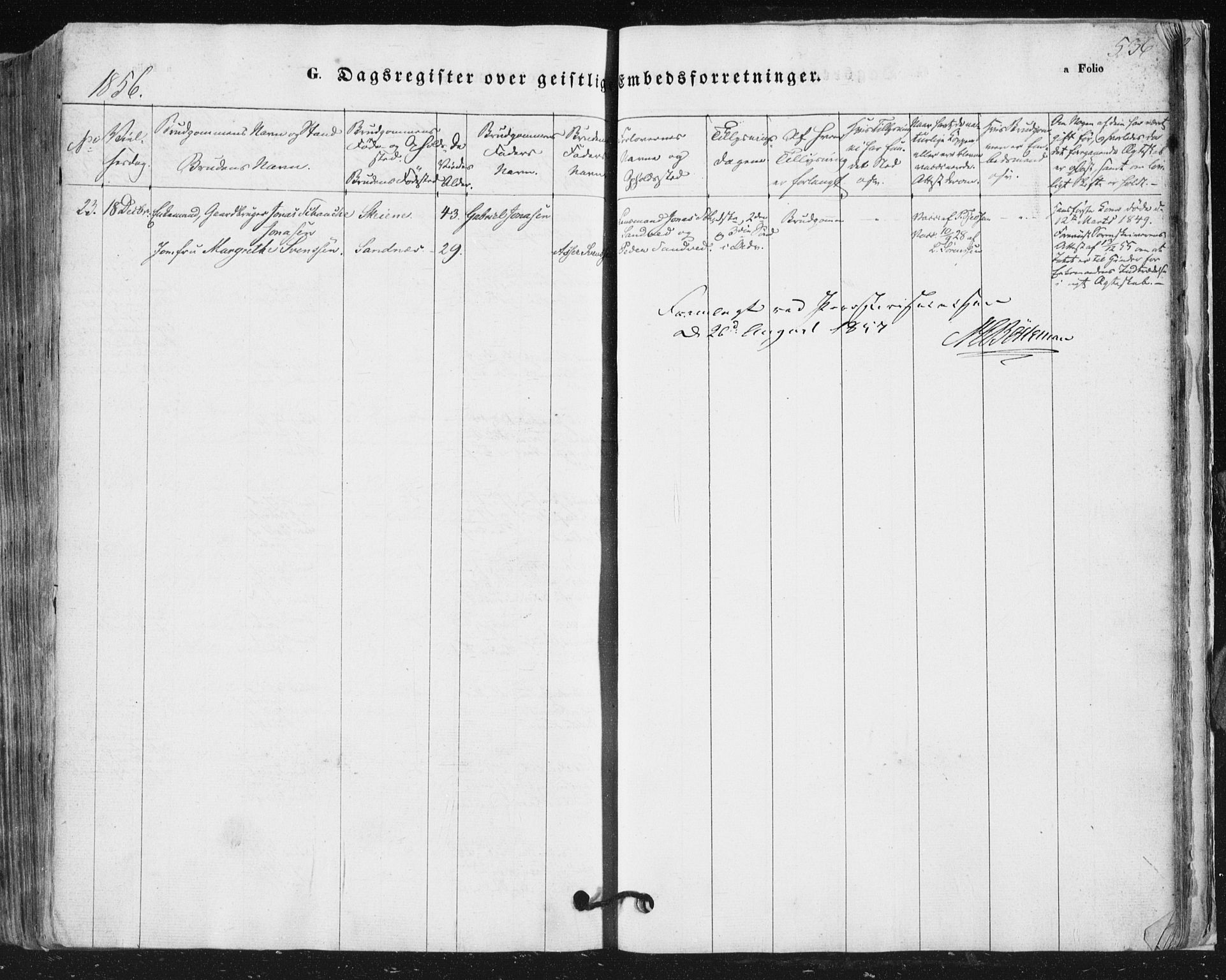 Høyland sokneprestkontor, AV/SAST-A-101799/001/30BA/L0008: Parish register (official) no. A 8, 1841-1856, p. 536