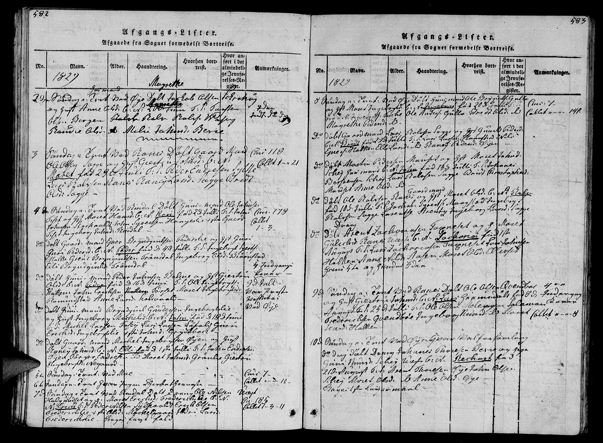 Ministerialprotokoller, klokkerbøker og fødselsregistre - Møre og Romsdal, AV/SAT-A-1454/595/L1050: Parish register (copy) no. 595C02, 1819-1834, p. 582-583