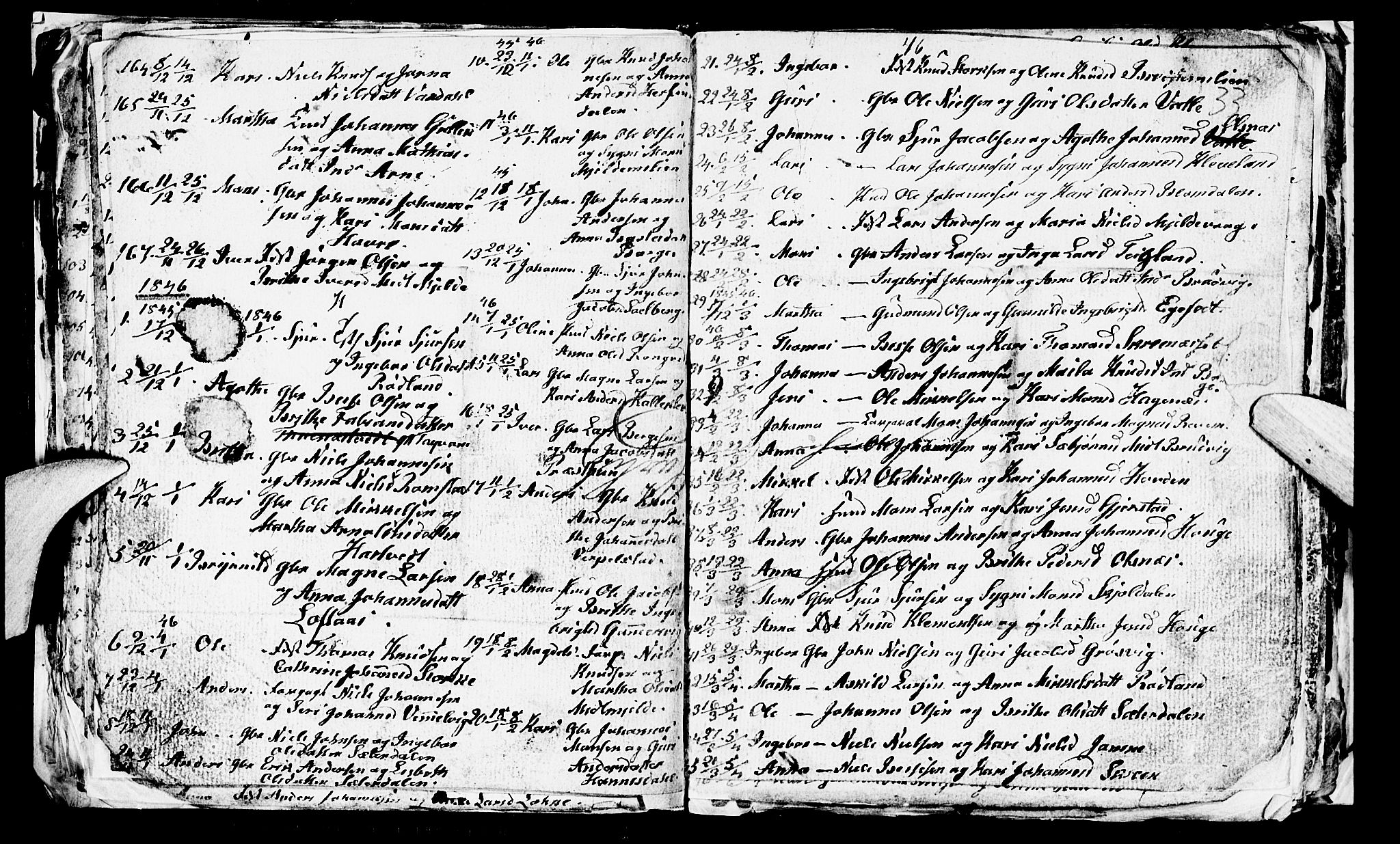 Haus sokneprestembete, SAB/A-75601/H/Hab: Parish register (copy) no. A 1, 1830-1855, p. 33