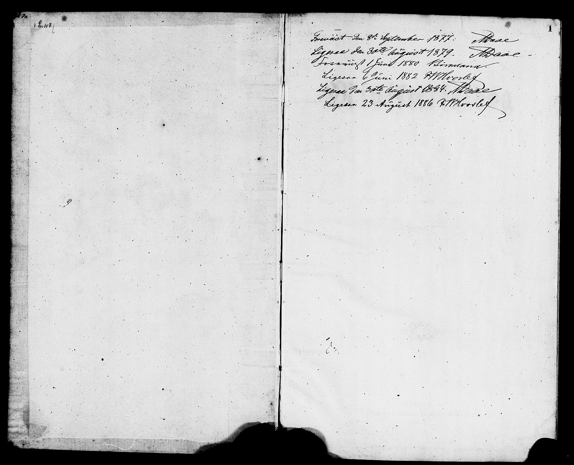 Jostedal sokneprestembete, AV/SAB-A-80601/H/Haa/Haaa/L0009: Parish register (official) no. A 9, 1876-1886, p. 1