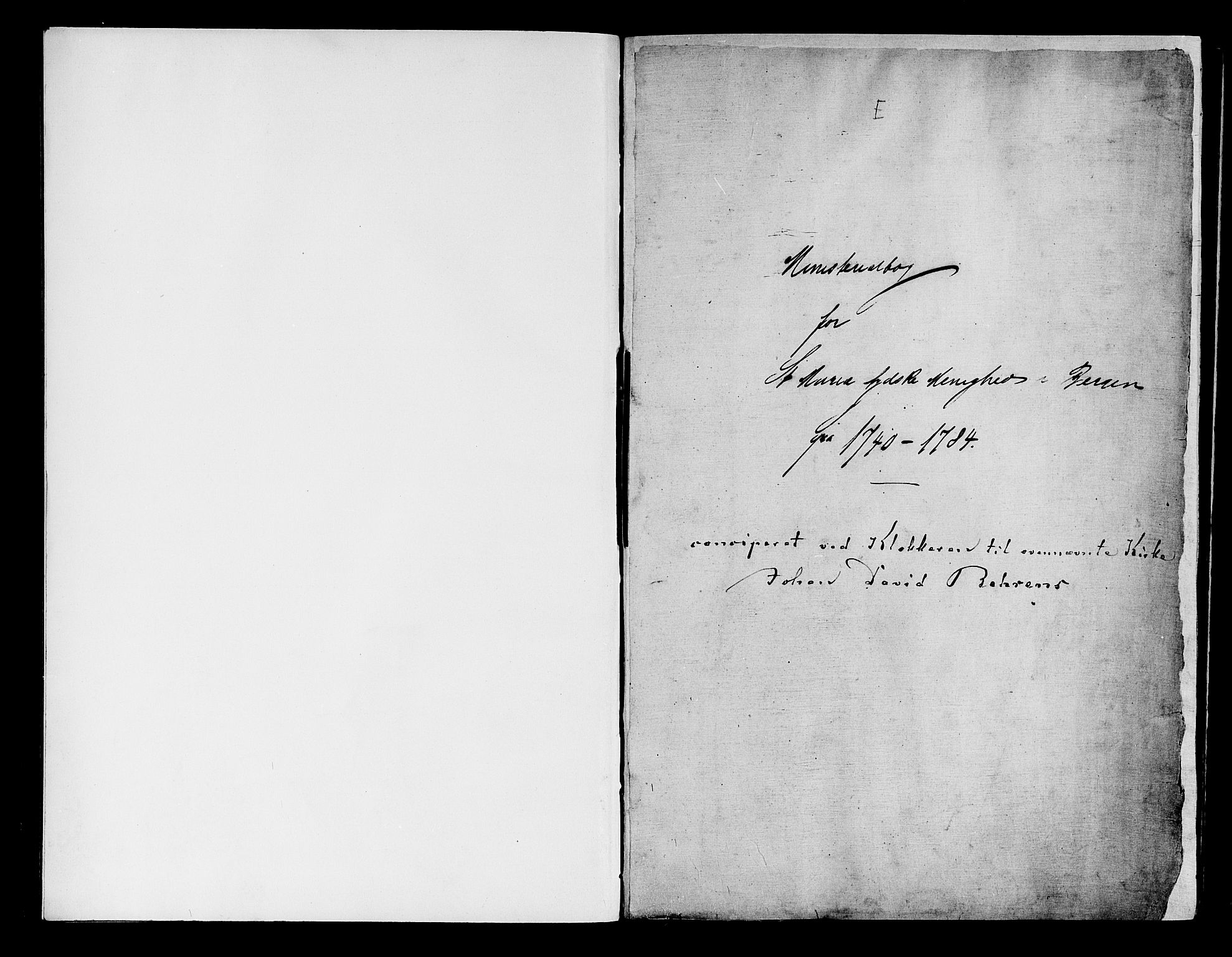 Mariakirken Sokneprestembete, SAB/A-76901/H/Haa/L0001: Parish register (official) no. A 1, 1740-1784