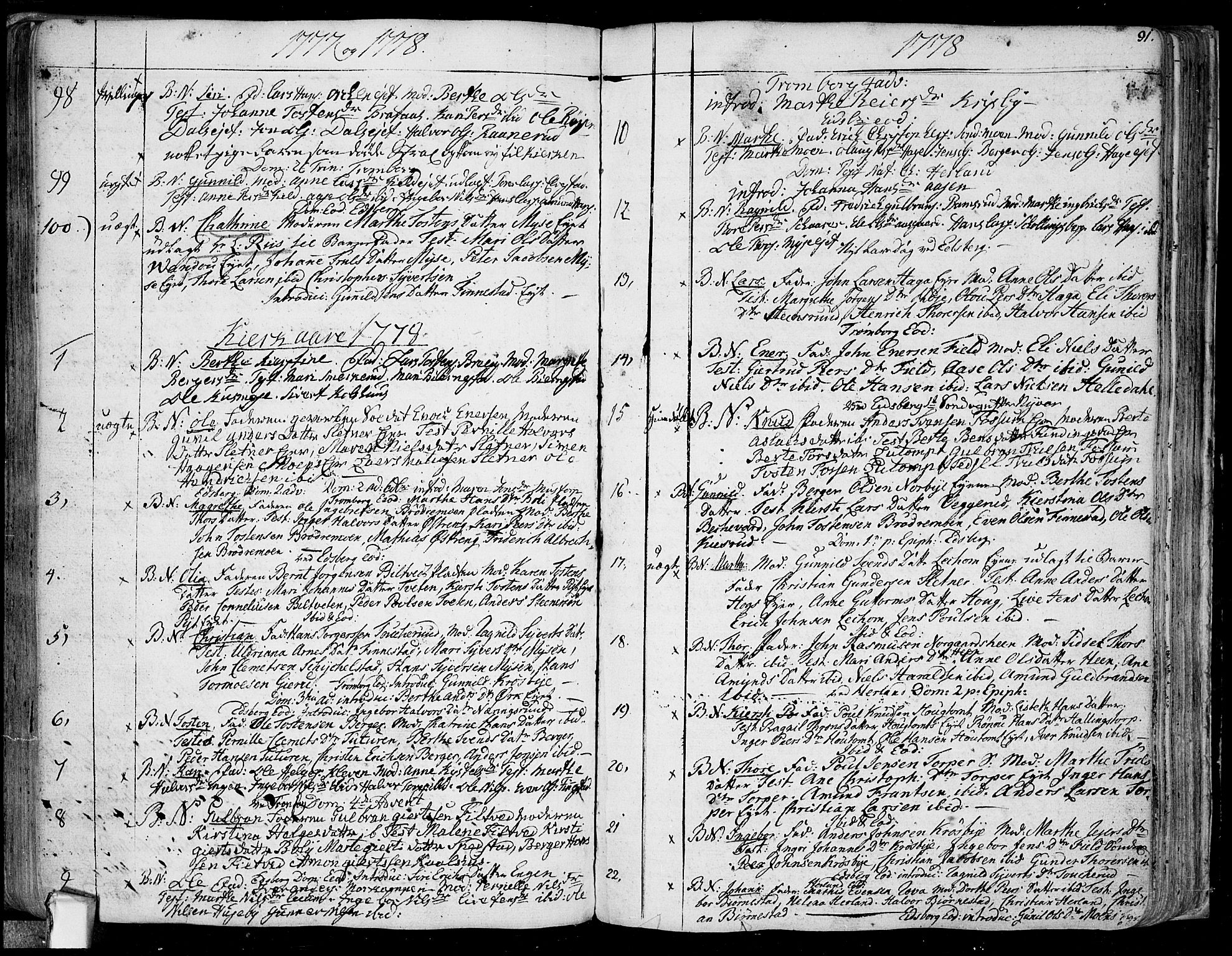 Eidsberg prestekontor Kirkebøker, SAO/A-10905/F/Fa/L0004: Parish register (official) no. I 4, 1759-1788, p. 91
