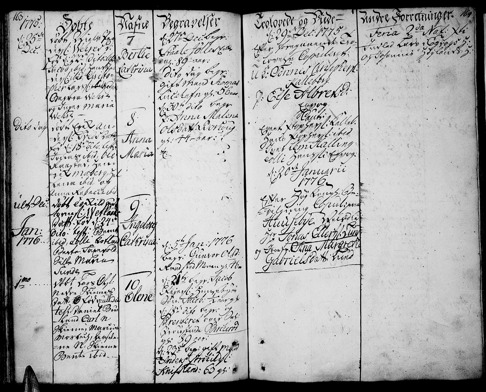 Lista sokneprestkontor, SAK/1111-0027/F/Fa/L0004: Parish register (official) no. A 4, 1768-1794, p. 163-164