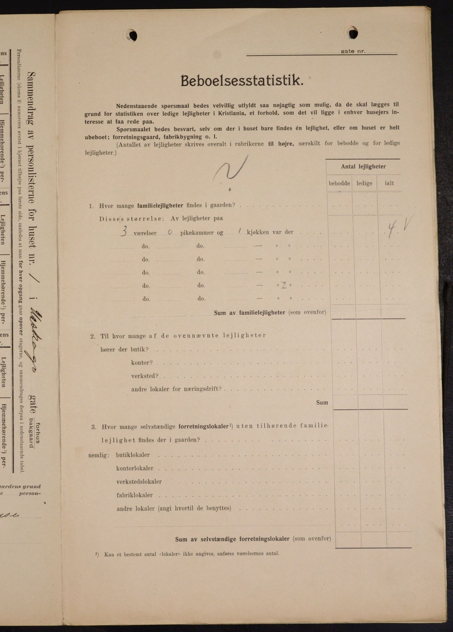 OBA, Municipal Census 1909 for Kristiania, 1909, p. 2371