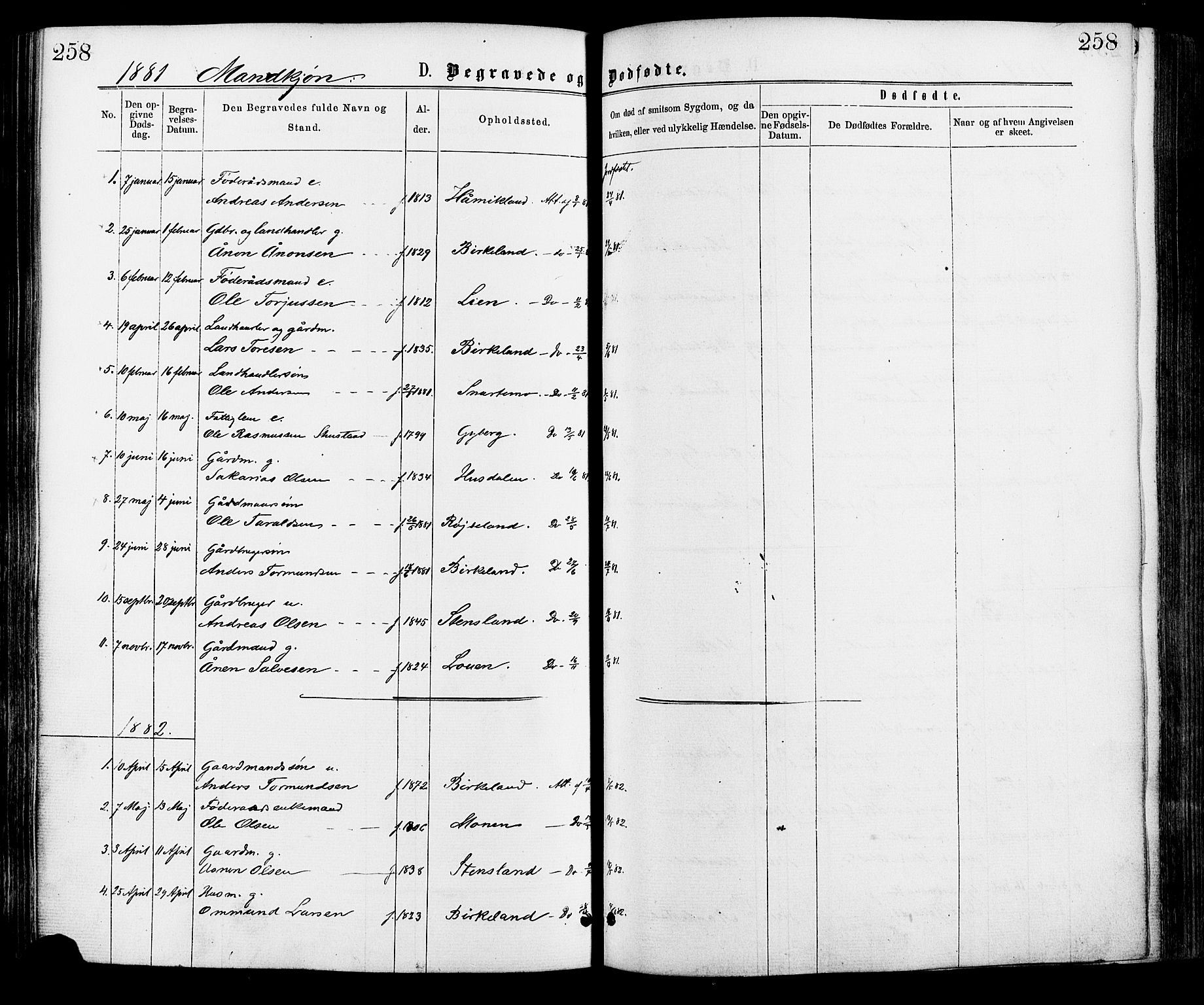 Hægebostad sokneprestkontor, AV/SAK-1111-0024/F/Fa/Faa/L0005: Parish register (official) no. A 5, 1864-1886, p. 258