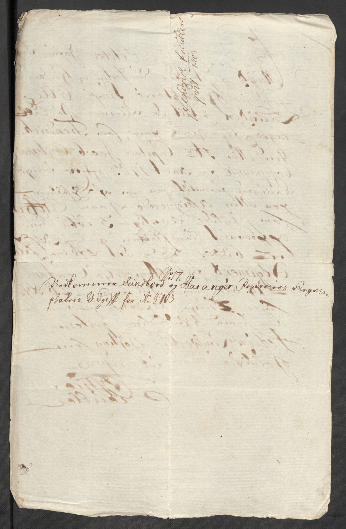 Rentekammeret inntil 1814, Reviderte regnskaper, Fogderegnskap, RA/EA-4092/R48/L2981: Fogderegnskap Sunnhordland og Hardanger, 1703, p. 246