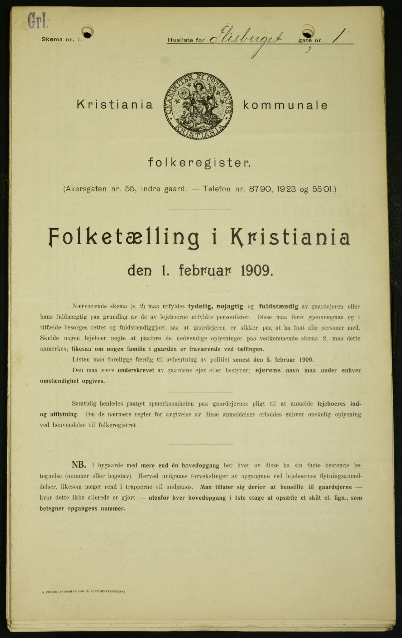 OBA, Municipal Census 1909 for Kristiania, 1909, p. 22220