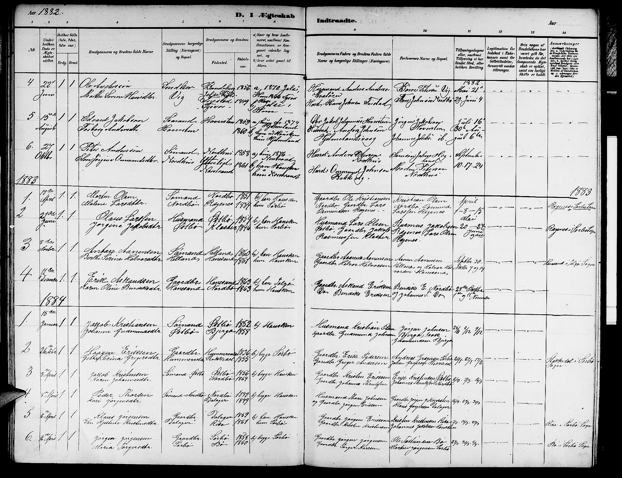 Rennesøy sokneprestkontor, AV/SAST-A -101827/H/Ha/Hab/L0007: Parish register (copy) no. B 7, 1881-1890