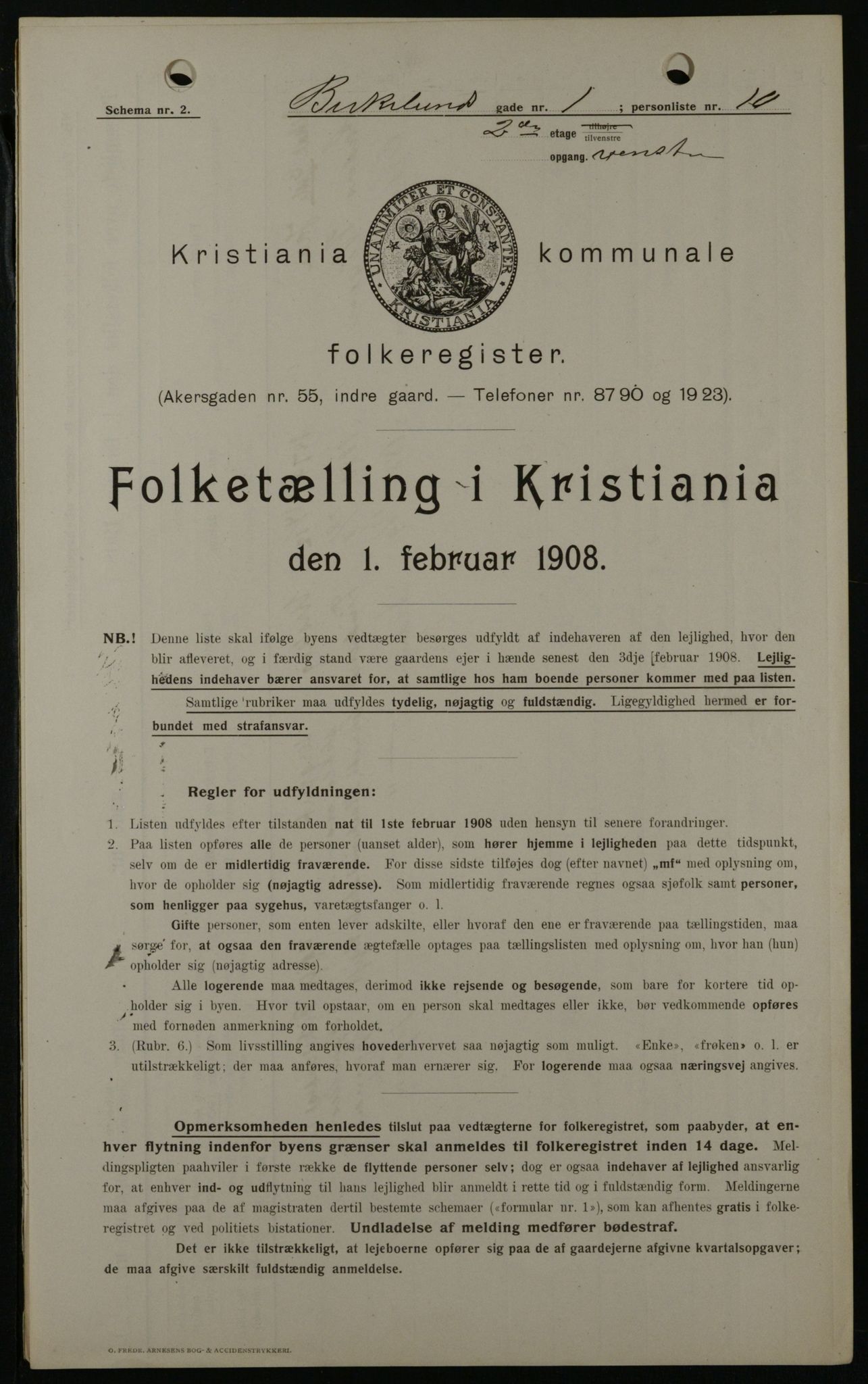 OBA, Municipal Census 1908 for Kristiania, 1908, p. 4963