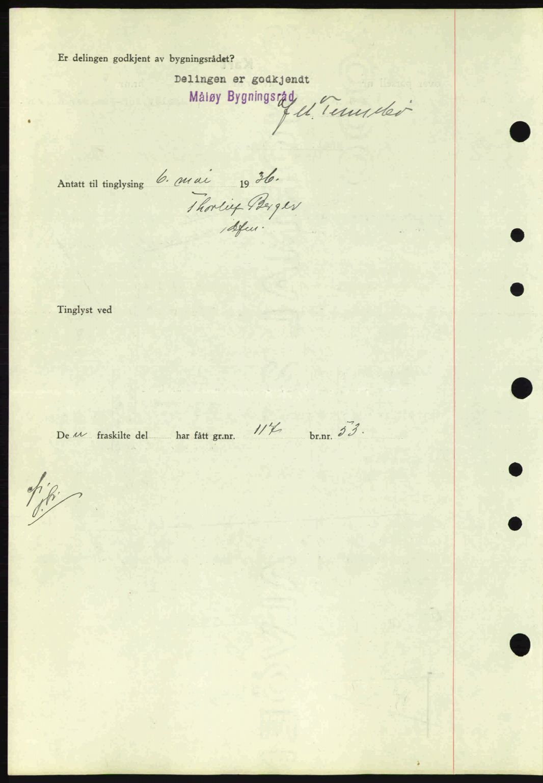 Nordfjord sorenskriveri, AV/SAB-A-2801/02/02b/02bj/L0001: Mortgage book no. A1, 1936-1937, Diary no: : 555/1936