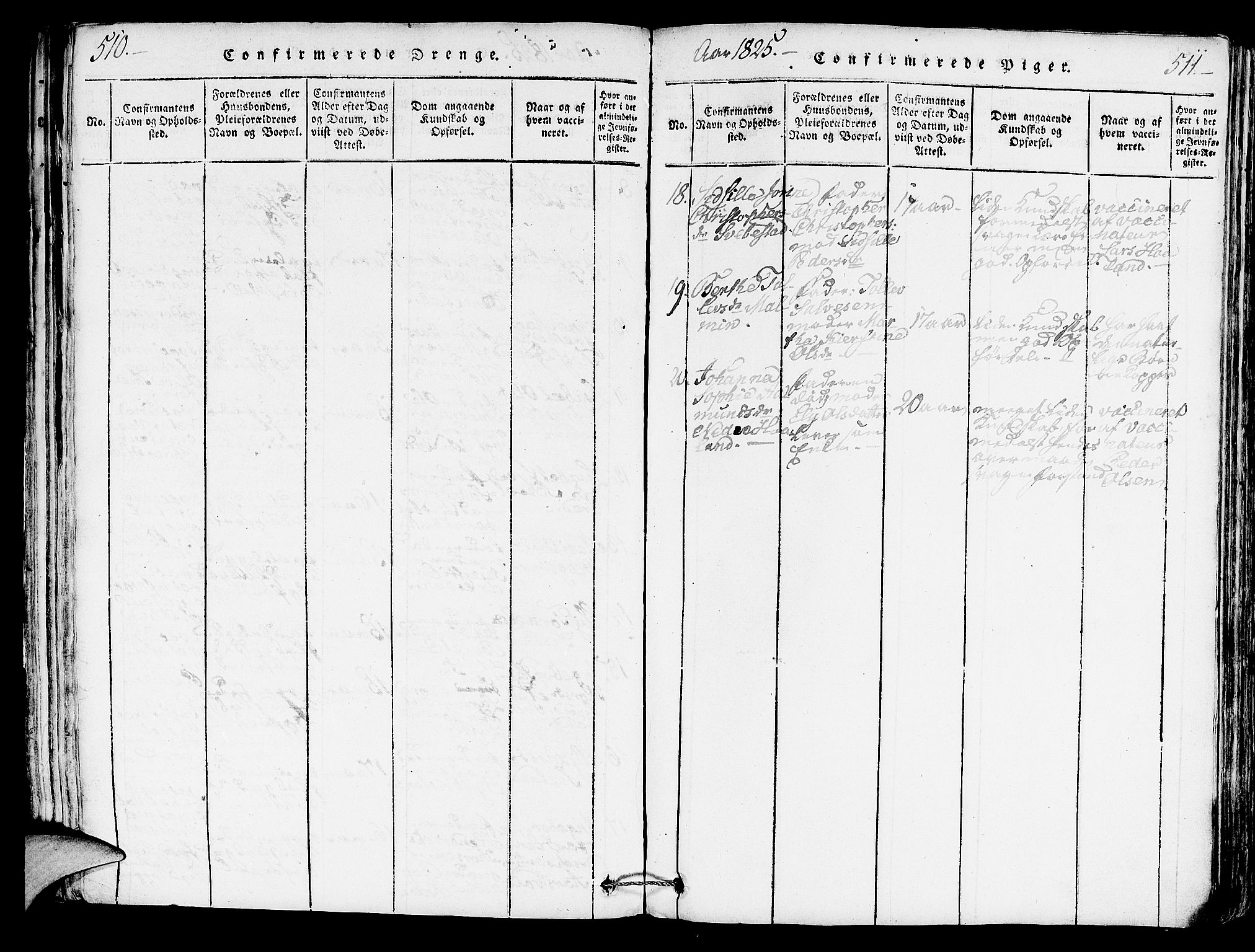 Høyland sokneprestkontor, AV/SAST-A-101799/001/30BA/L0006: Parish register (official) no. A 6, 1815-1825, p. 510-511