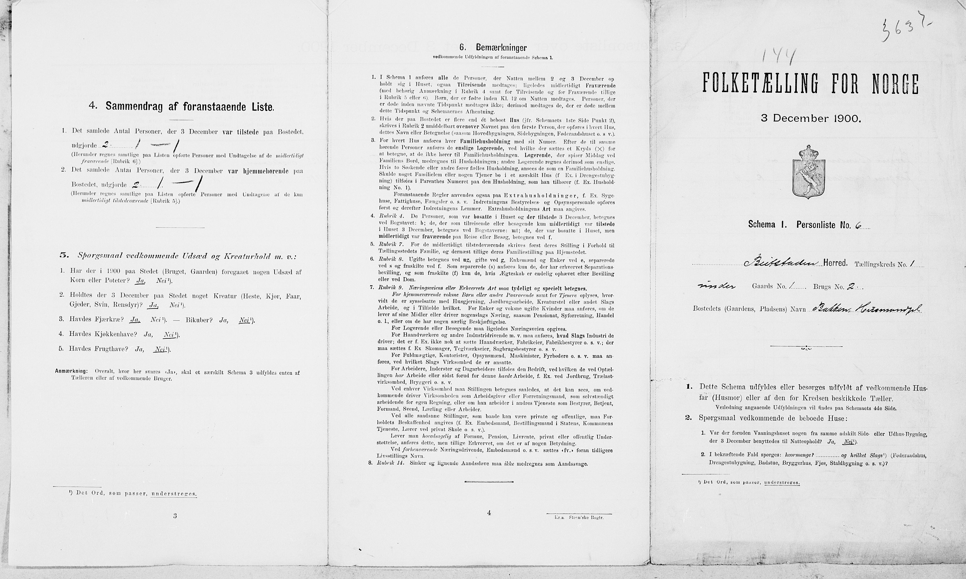 SAT, 1900 census for Beitstad, 1900, p. 48