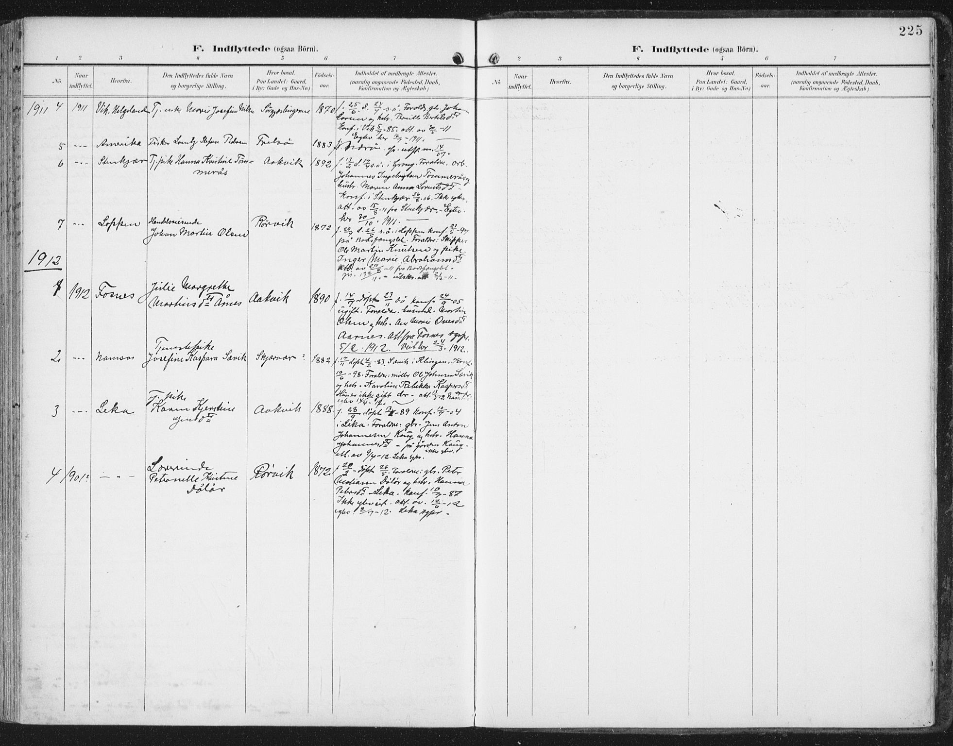 Ministerialprotokoller, klokkerbøker og fødselsregistre - Nord-Trøndelag, SAT/A-1458/786/L0688: Parish register (official) no. 786A04, 1899-1912, p. 225