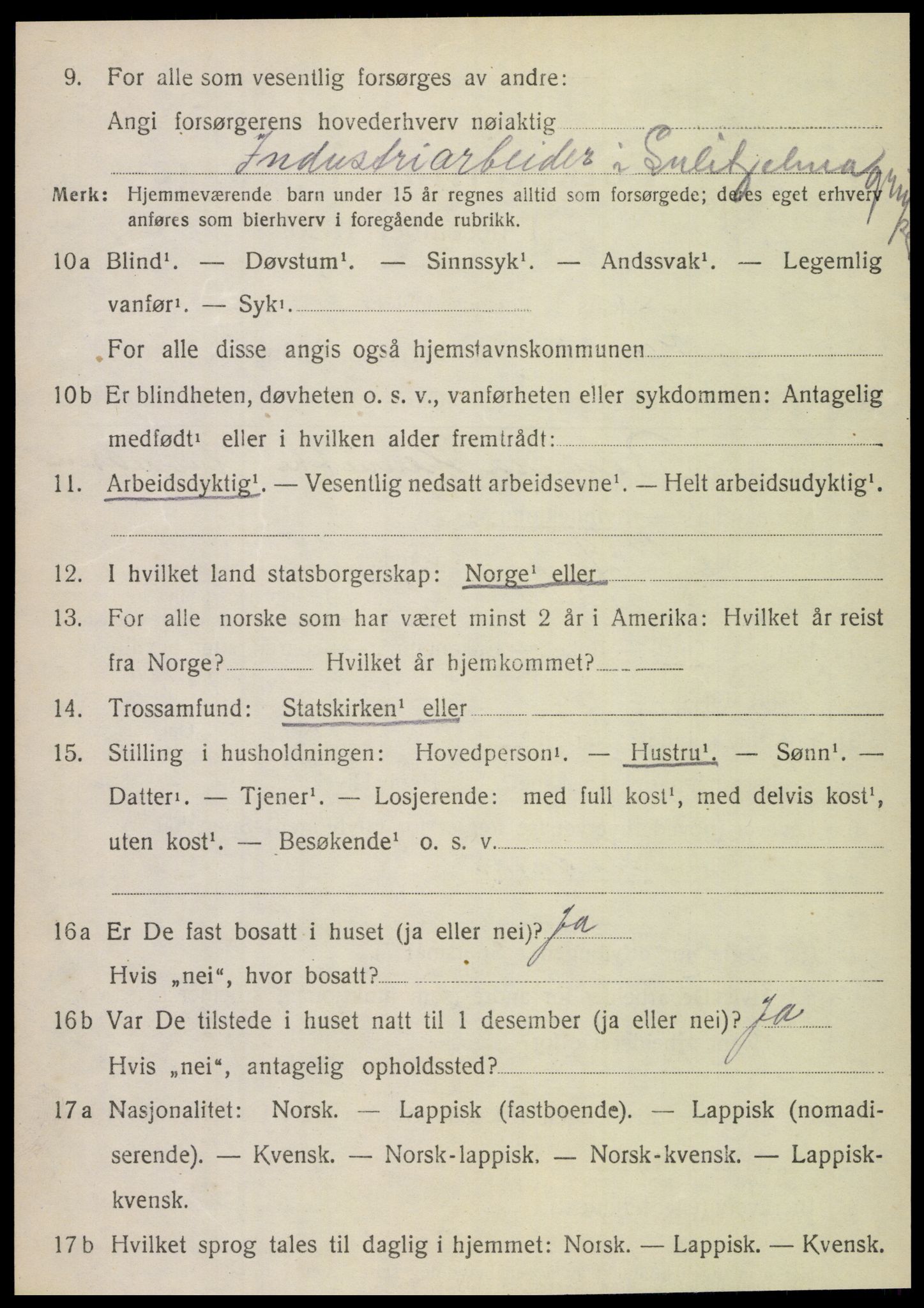 SAT, 1920 census for Fauske, 1920, p. 10469