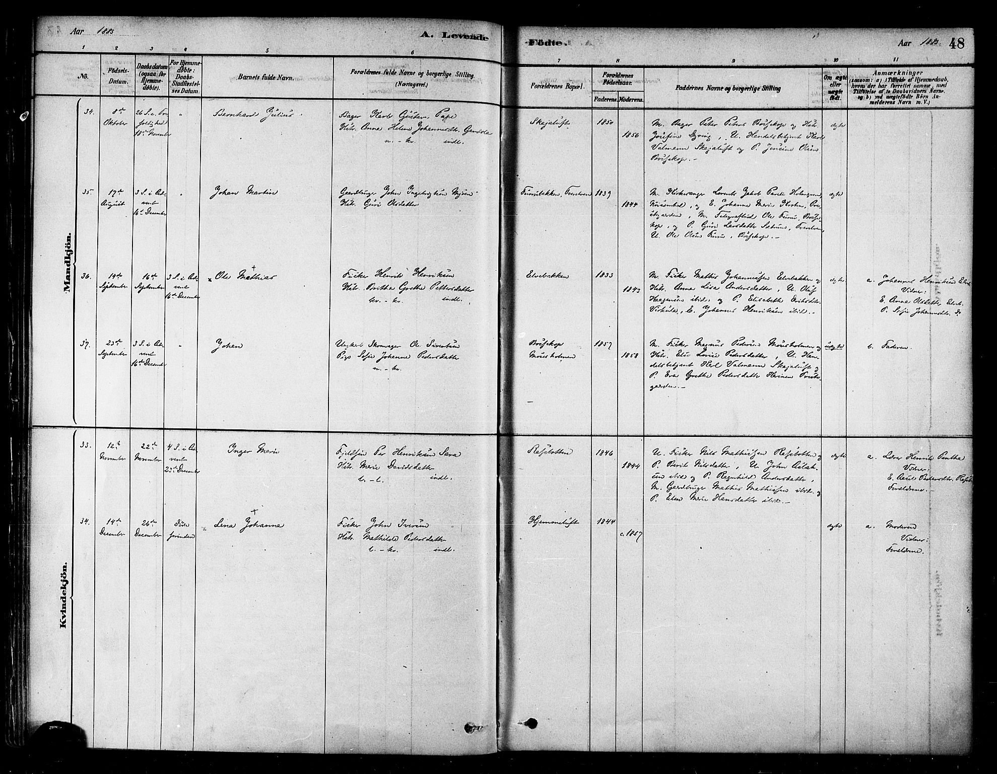 Alta sokneprestkontor, AV/SATØ-S-1338/H/Ha/L0002.kirke: Parish register (official) no. 2, 1879-1892, p. 48