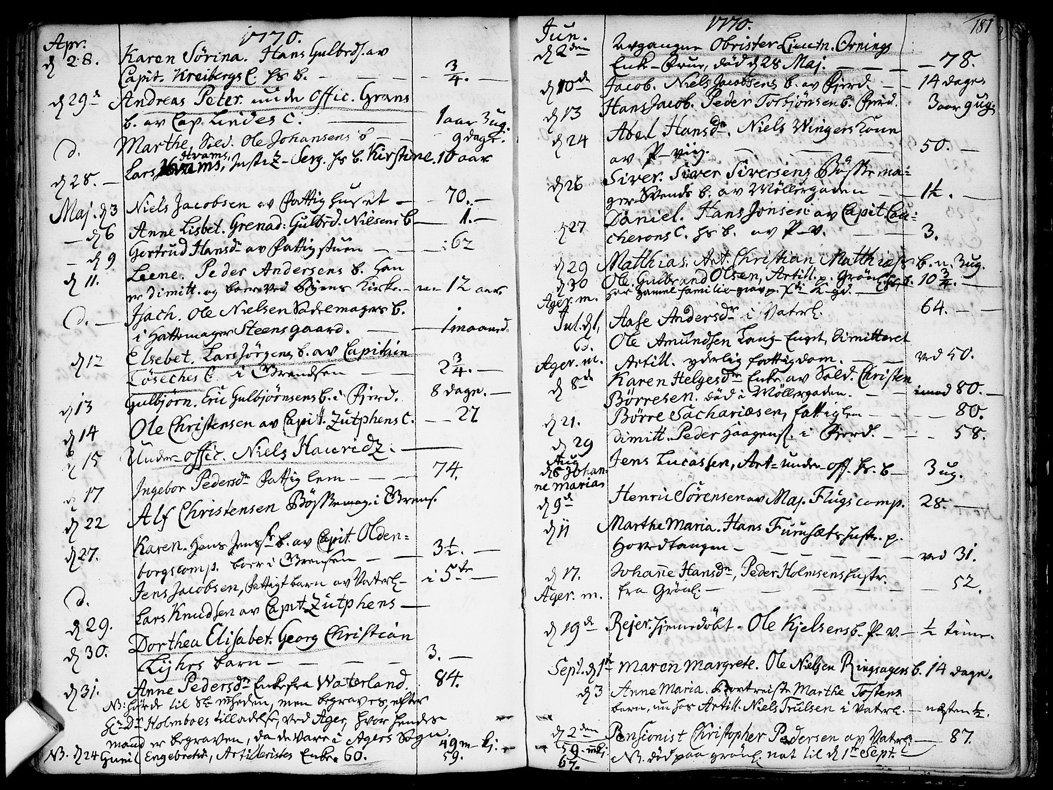 Garnisonsmenigheten Kirkebøker, AV/SAO-A-10846/F/Fa/L0002: Parish register (official) no. 2, 1757-1776, p. 181