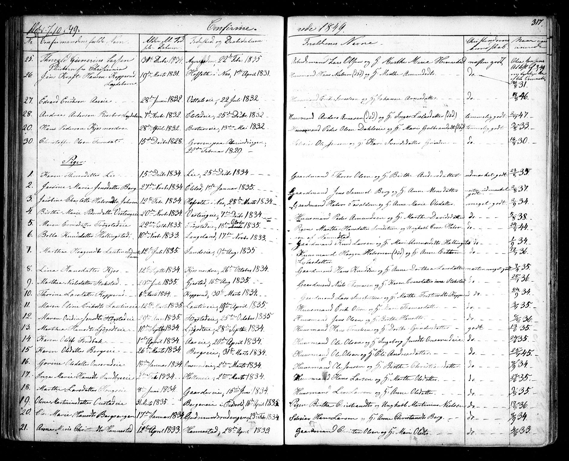 Ullensaker prestekontor Kirkebøker, SAO/A-10236a/F/Fa/L0014.b: Parish register (official) no. I 14B, 1836-1850, p. 317