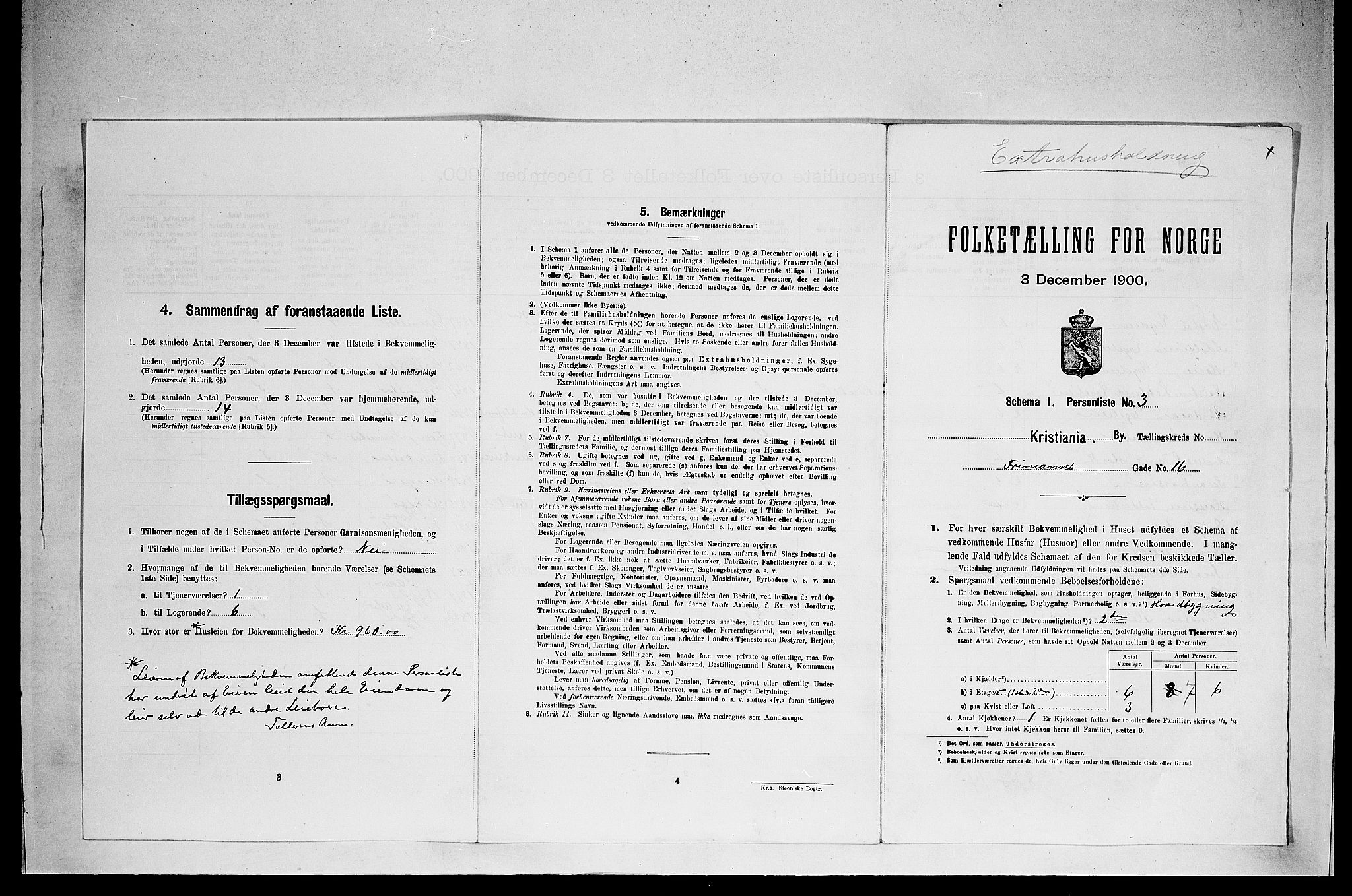SAO, 1900 census for Kristiania, 1900, p. 25421