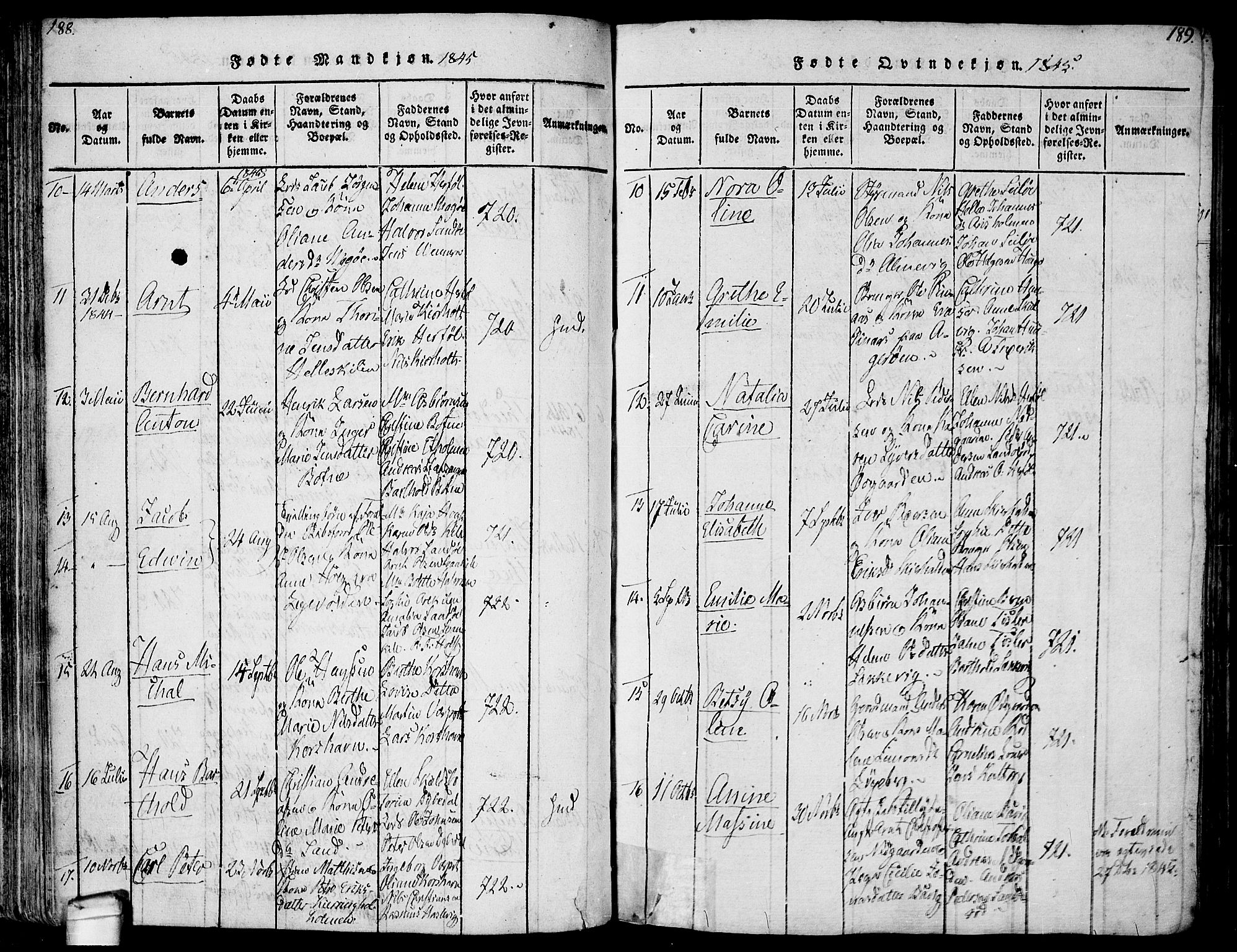 Hvaler prestekontor Kirkebøker, AV/SAO-A-2001/F/Fa/L0005: Parish register (official) no. I 5, 1816-1845, p. 188-189