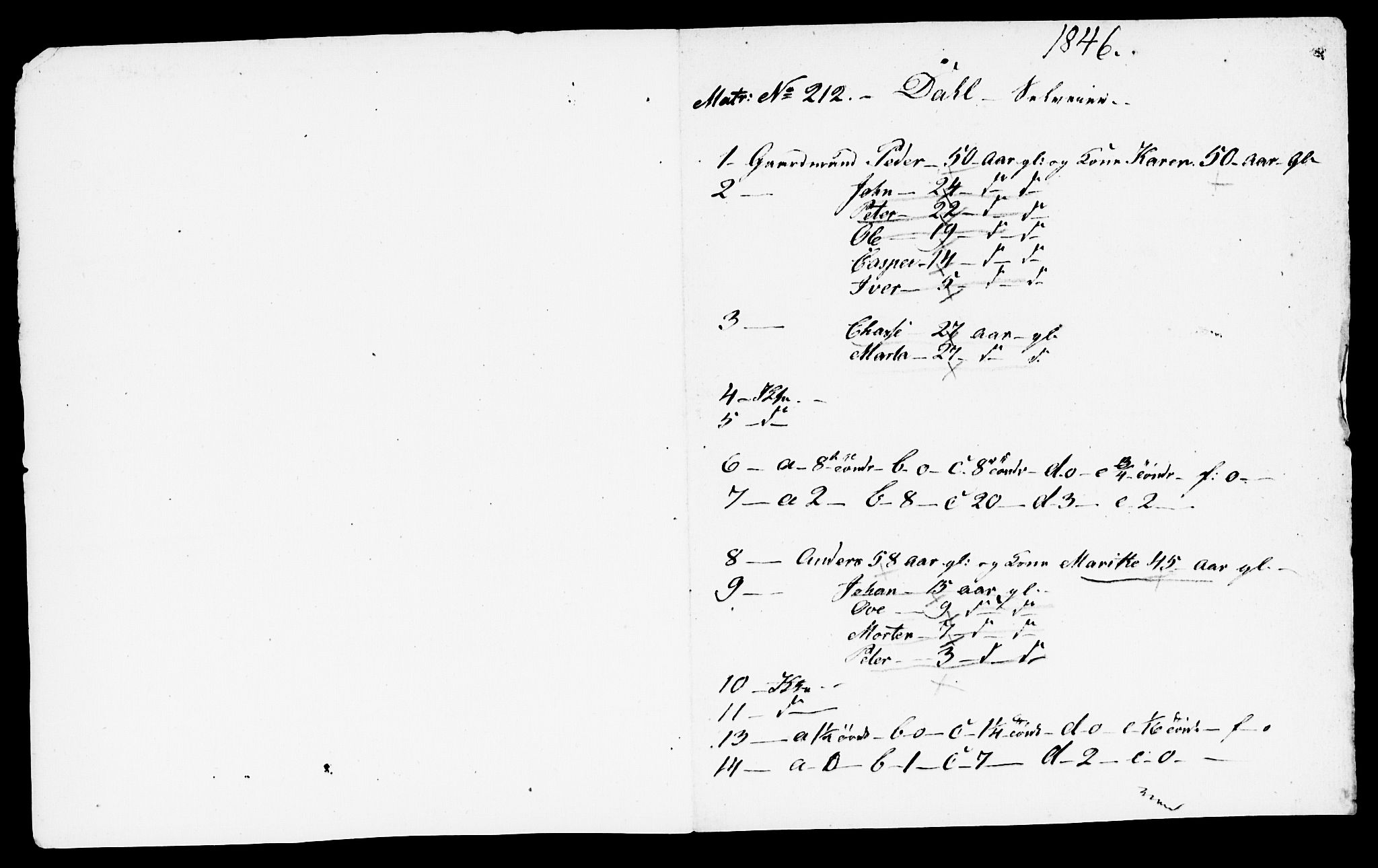 , Census 1845 for Stod, 1845, p. 43
