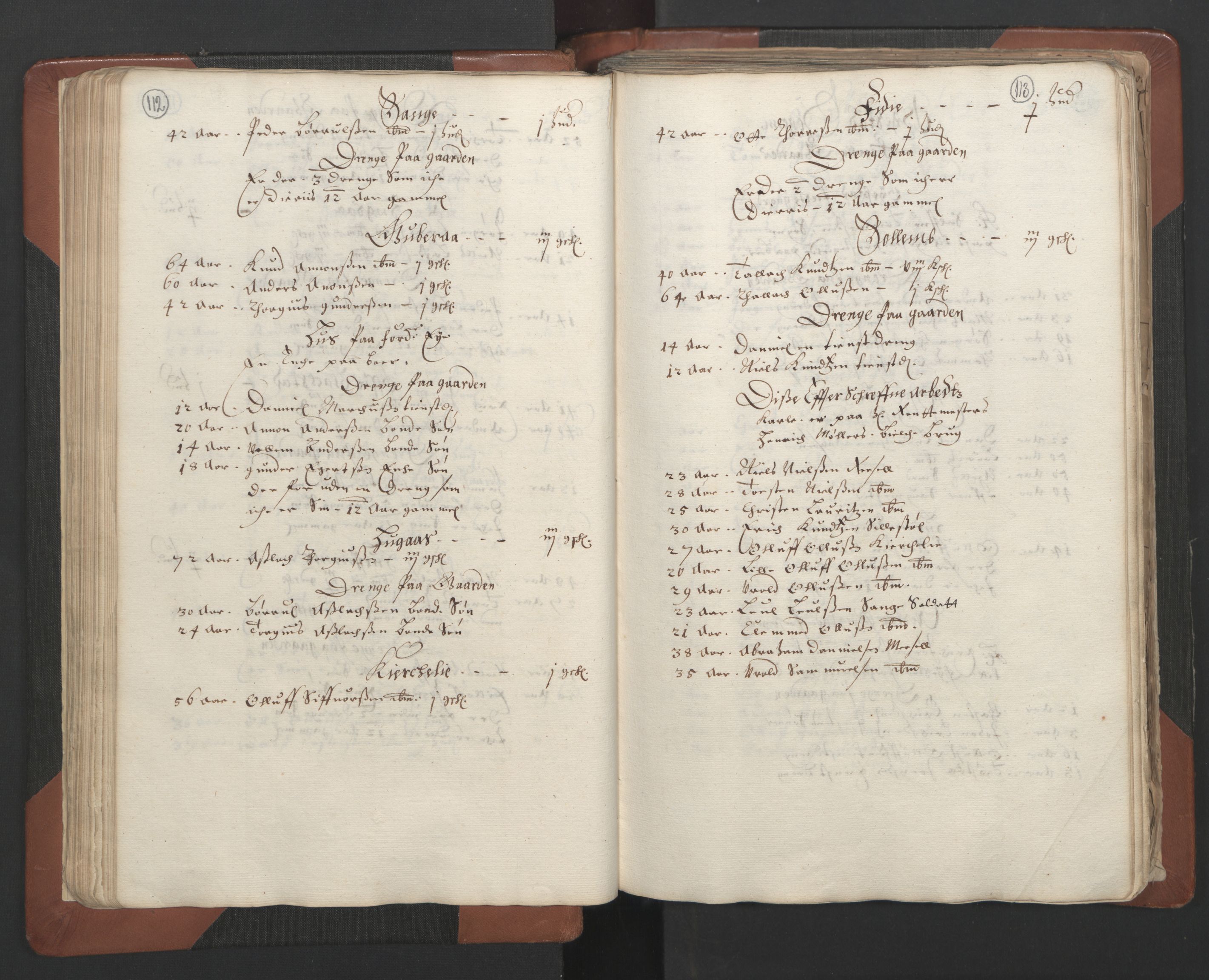 RA, Bailiff's Census 1664-1666, no. 7: Nedenes fogderi, 1664-1666, p. 112-113
